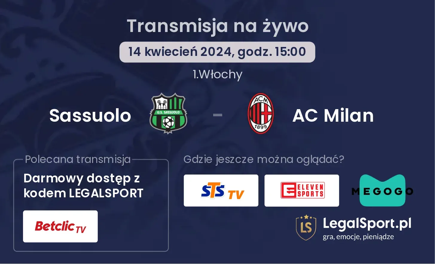 Sassuolo - AC Milan transmisja na żywo