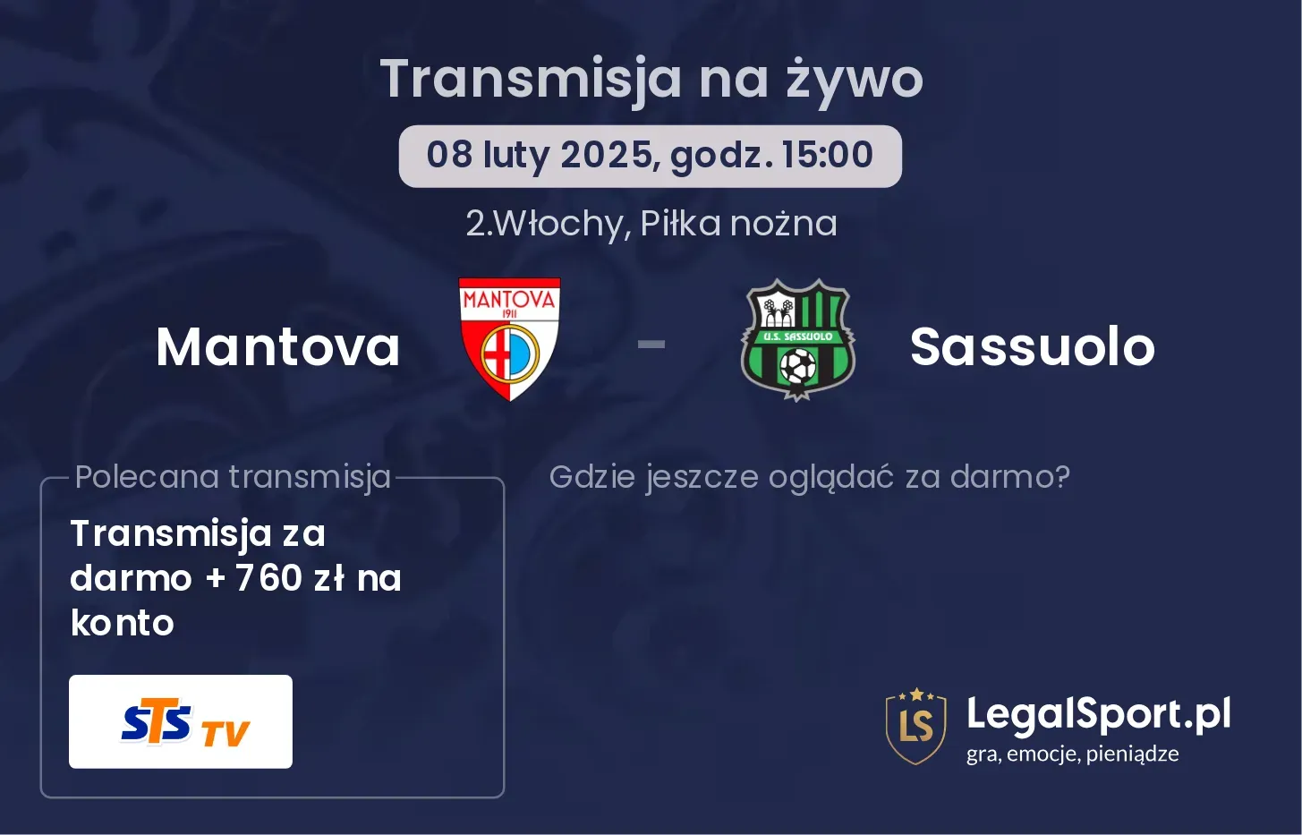 Sassuolo - Mantova gdzie oglądać? 03.11, godz. 17:15