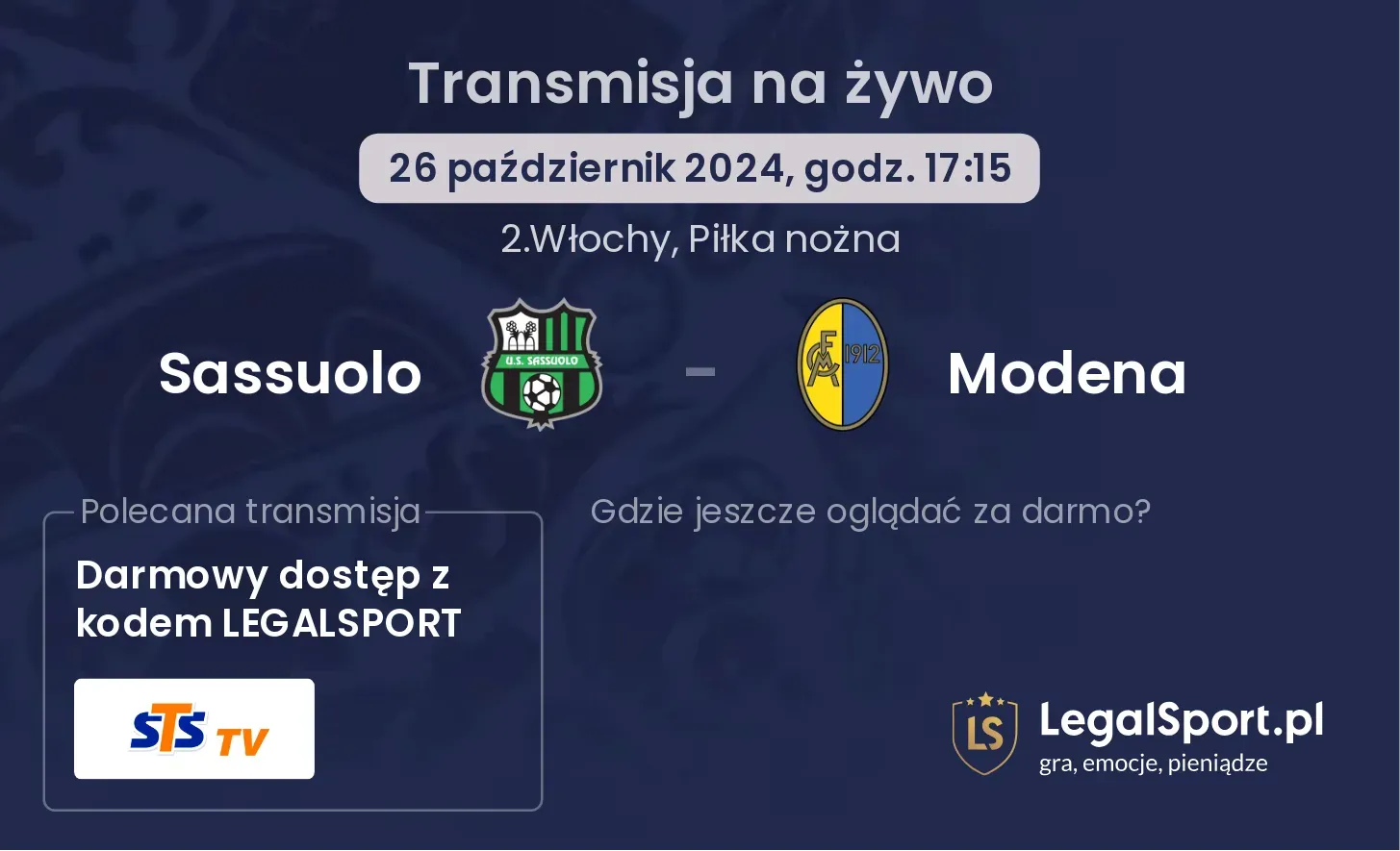 Sassuolo - Modena transmisja na żywo