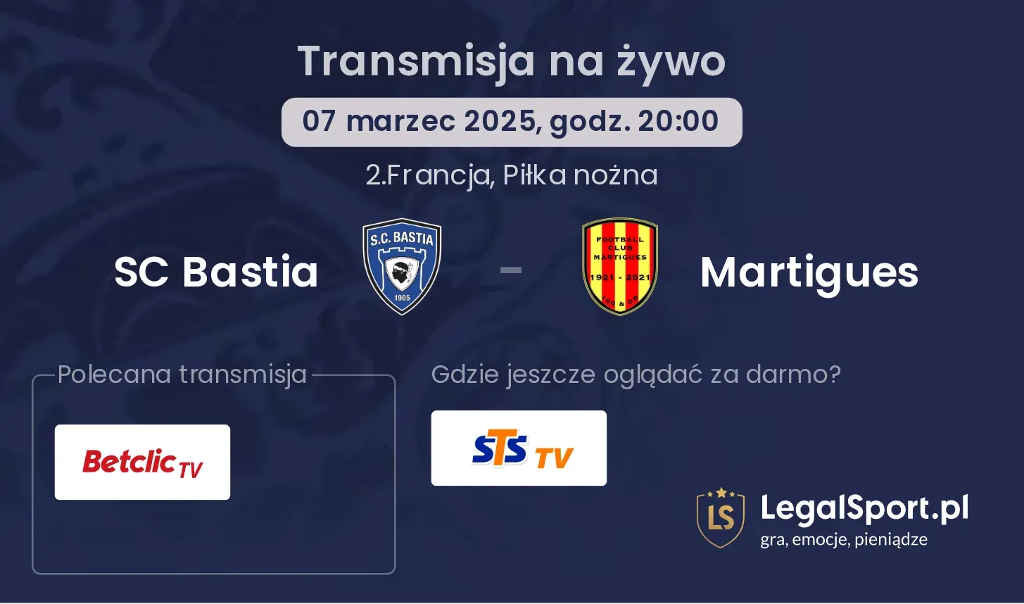 SC Bastia - Martigues transmisja na żywo