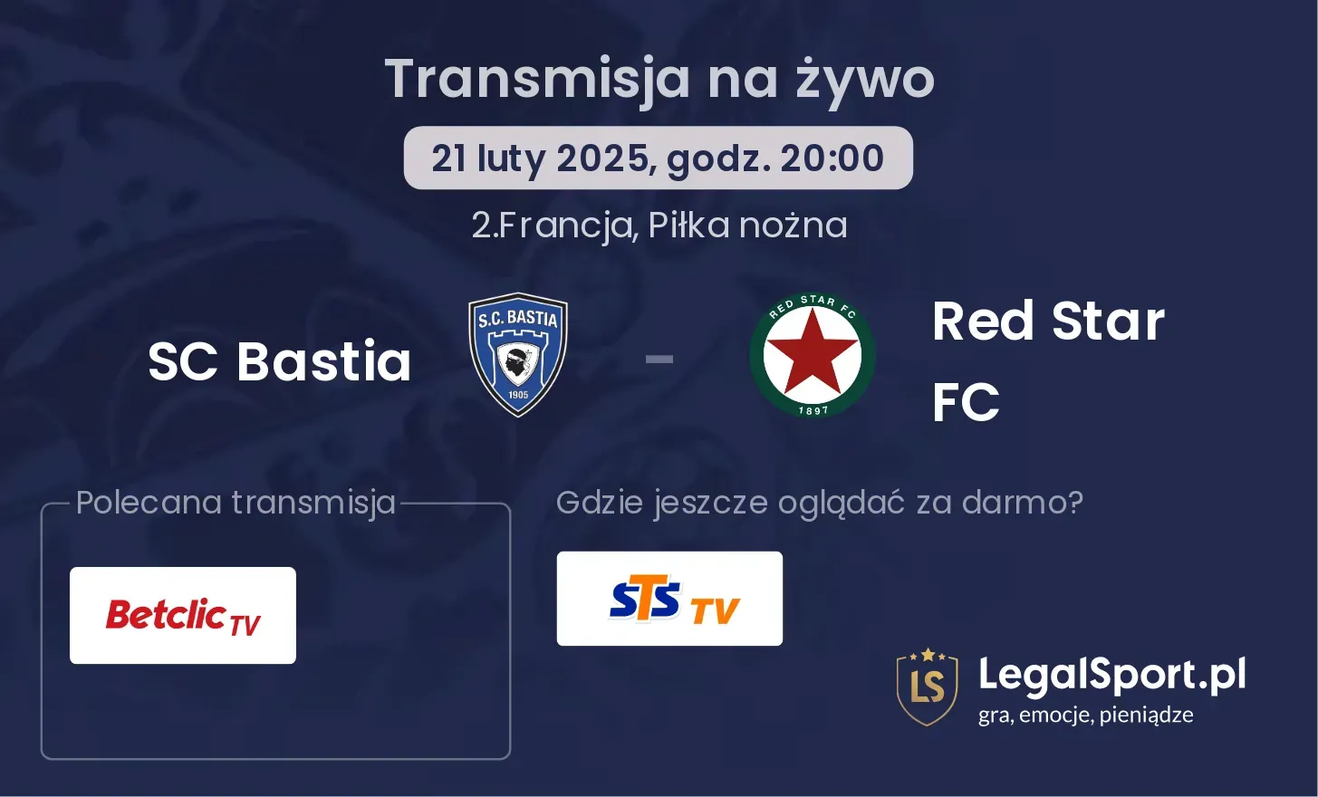 SC Bastia - Red Star FC gdzie oglądać transmisję?