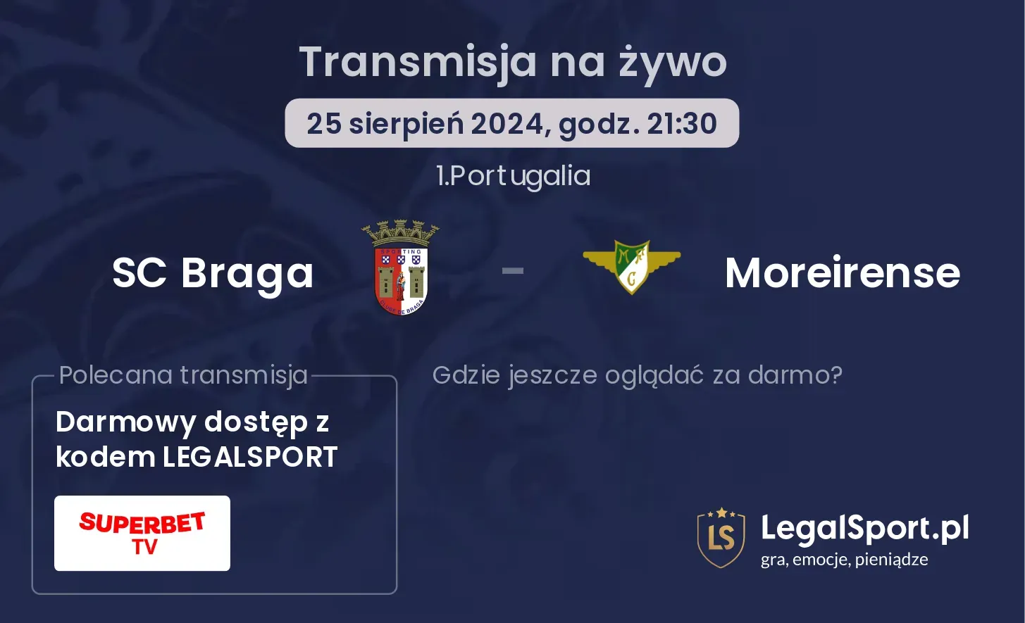 SC Braga - Moreirense transmisja na żywo