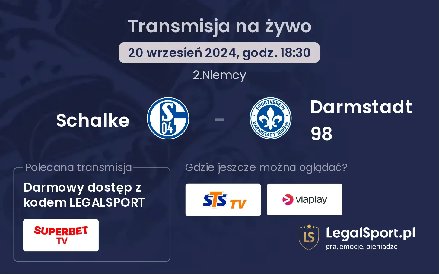 Schalke - Darmstadt 98 transmisja na żywo