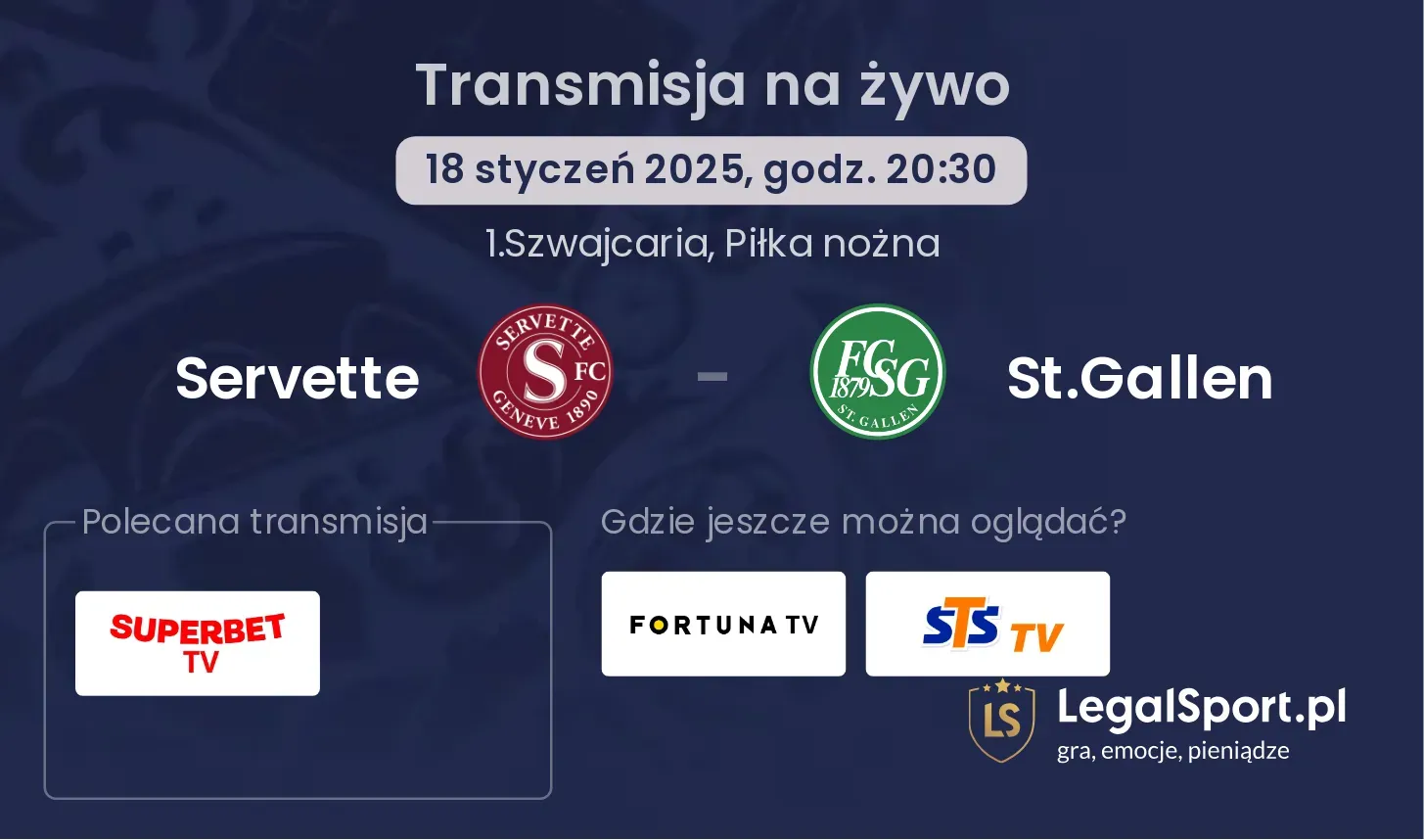 Servette - St.Gallen transmisja na żywo