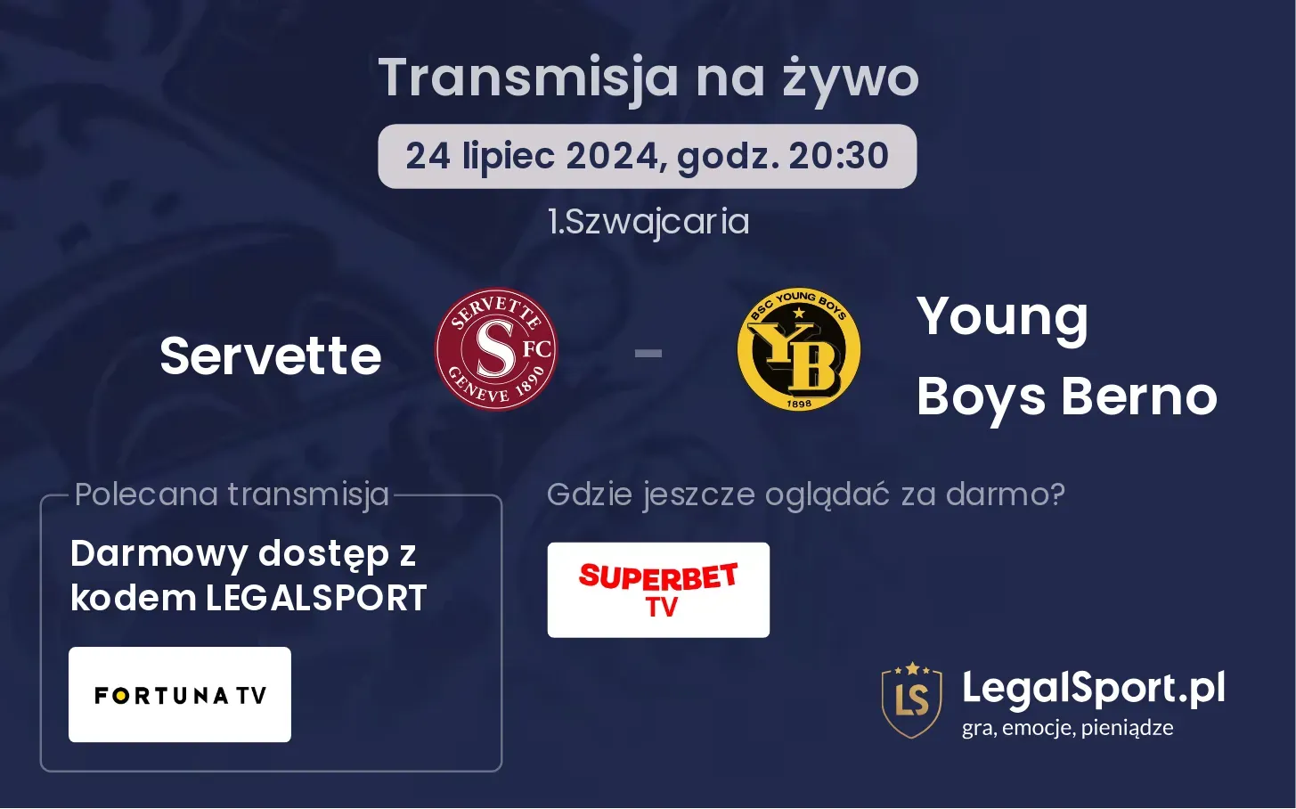 Servette - Young Boys Berno transmisja na żywo