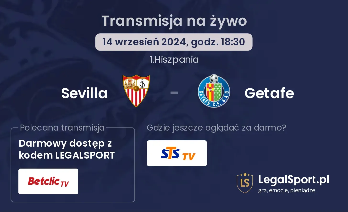 Sevilla - Getafe transmisja na żywo