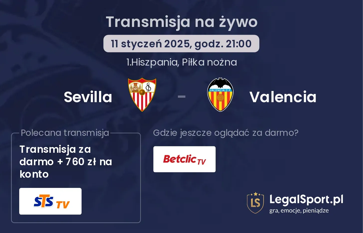 Sevilla - Valencia transmisja na żywo