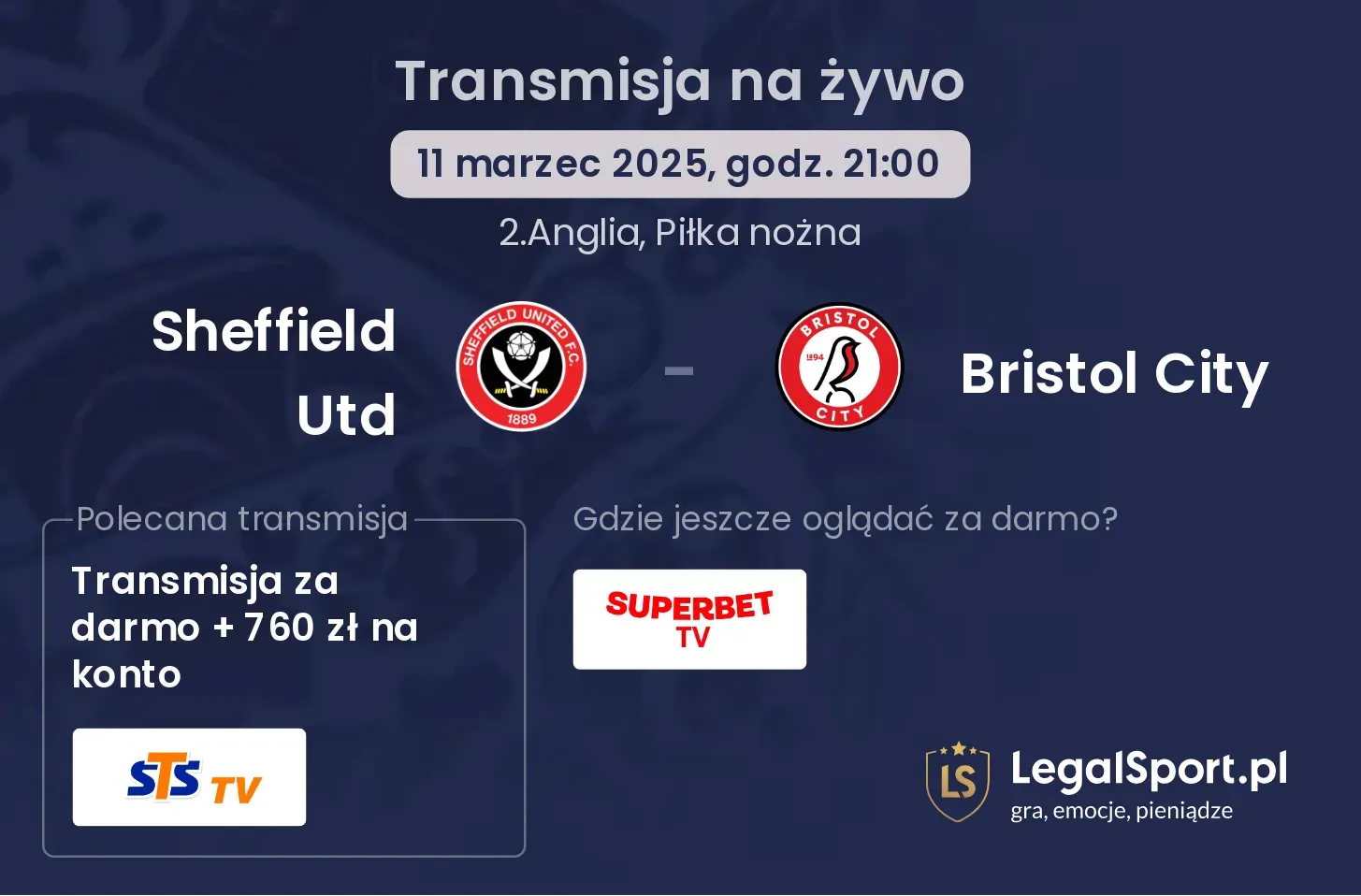 Sheffield Utd - Bristol City transmisja na żywo