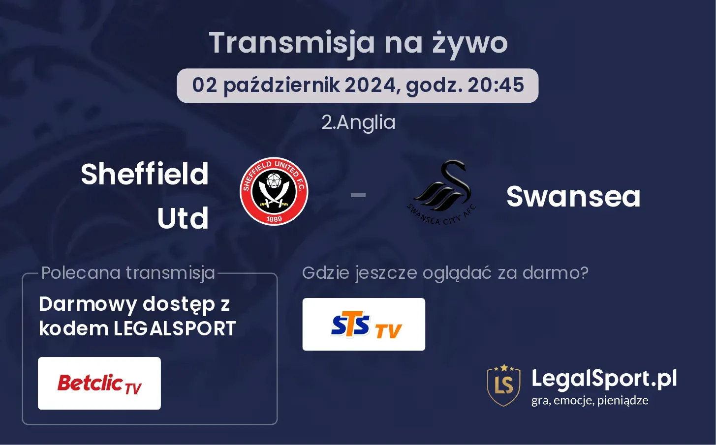 Sheffield Utd - Swansea transmisja na żywo