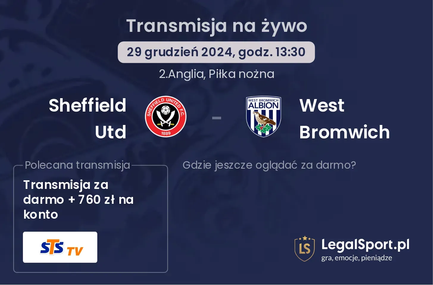 Sheffield Utd - West Bromwich transmisja na żywo