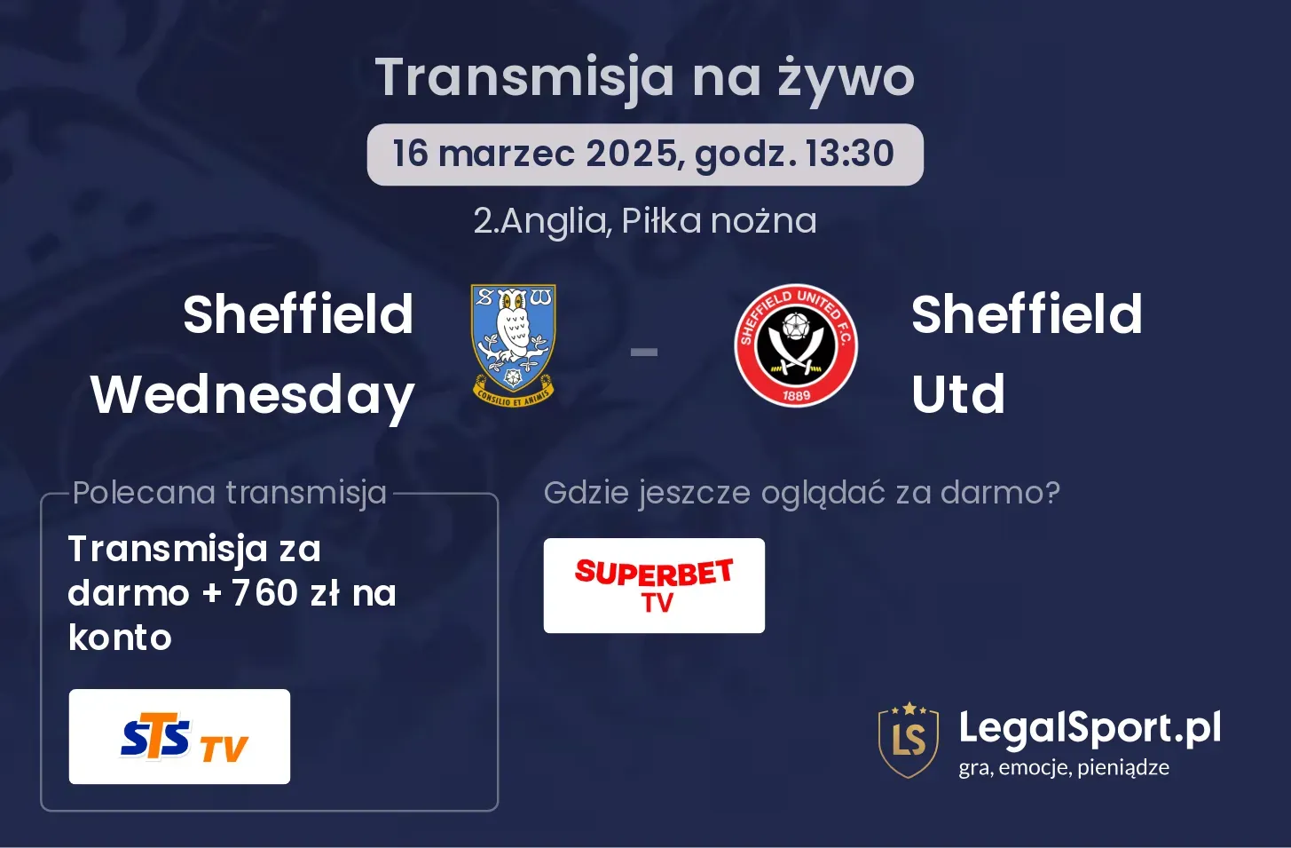 Sheffield Wednesday - Sheffield Utd transmisja na żywo