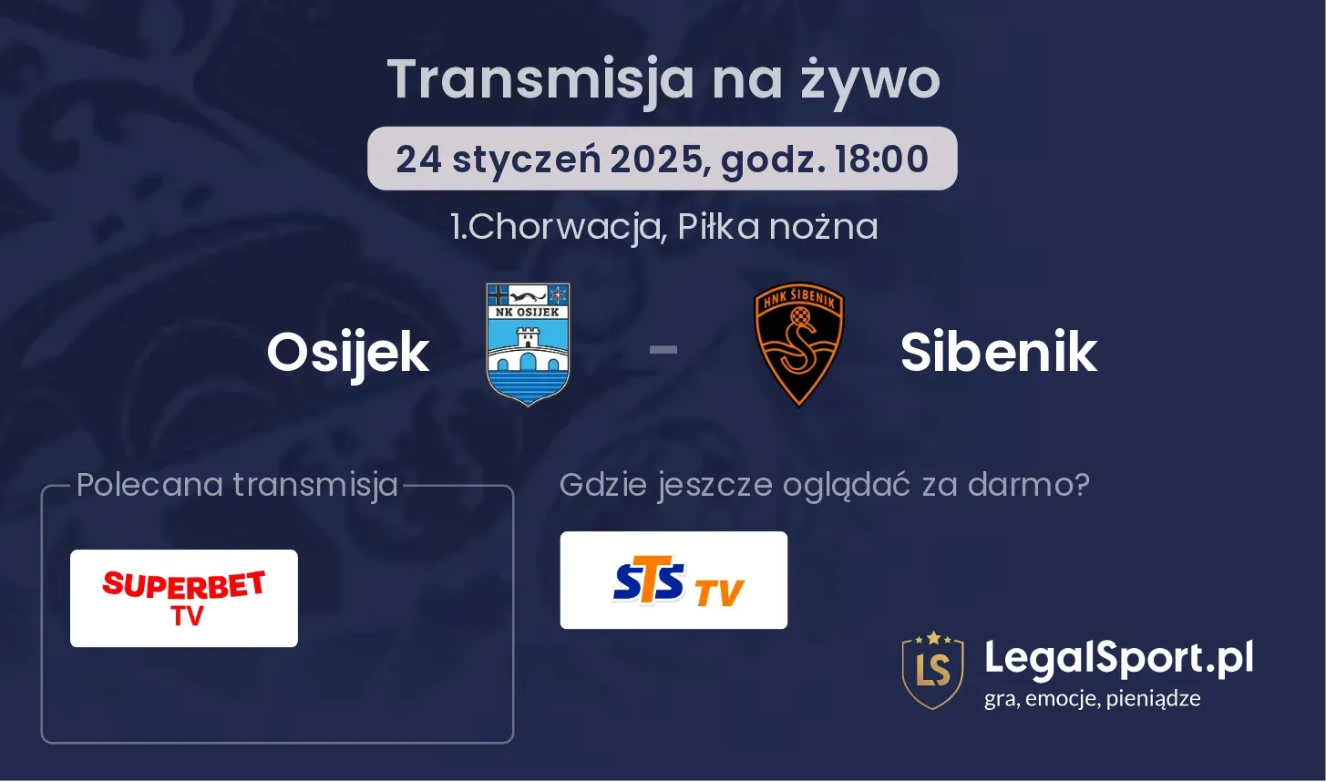 Osijek - Sibenik gdzie oglądać transmisję?