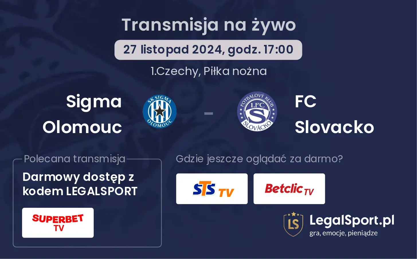 Sigma Olomouc - FC Slovacko transmisja na żywo