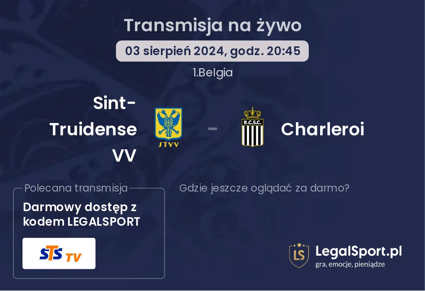 Sint-Truidense VV - Charleroi transmisja na żywo