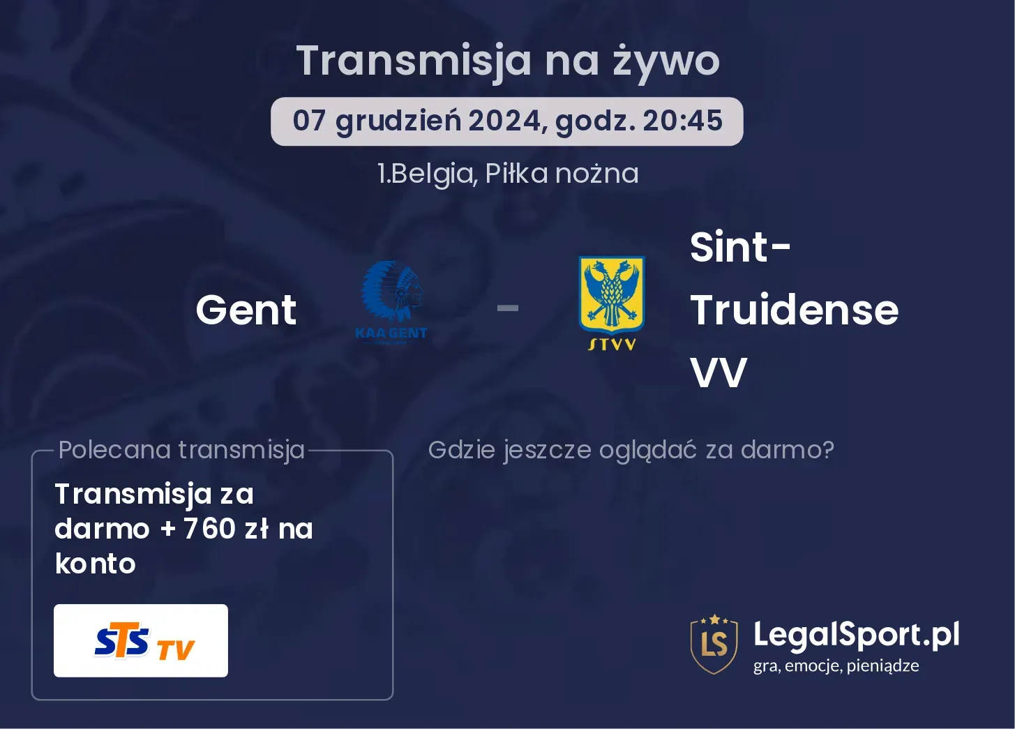 Gent - Sint-Truidense VV gdzie oglądać?