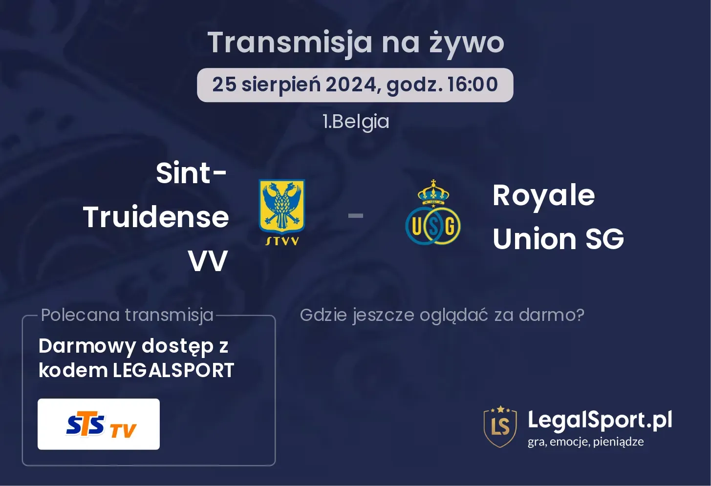 Sint-Truidense VV - Royale Union SG transmisja na żywo