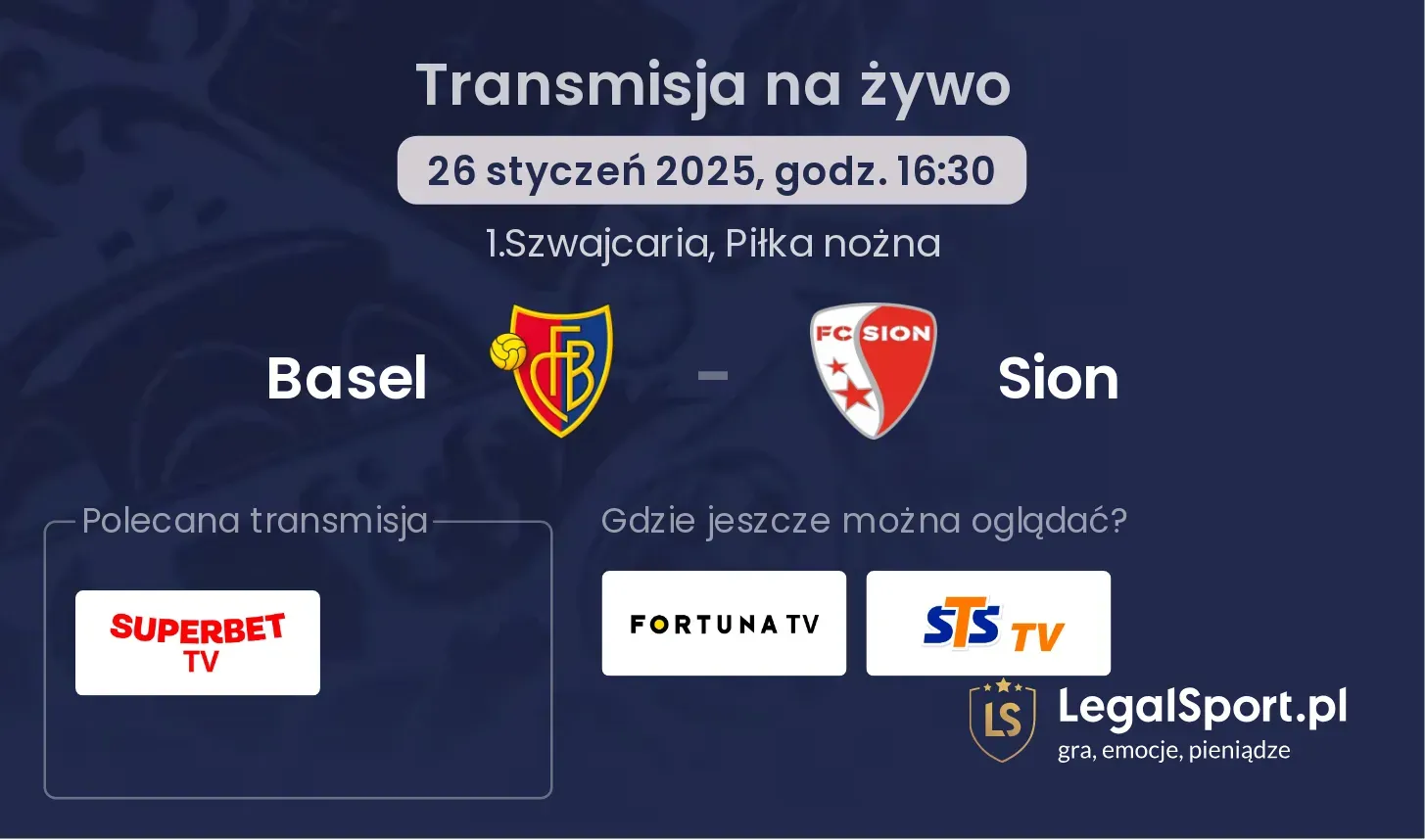 Basel - Sion gdzie oglądać transmisję?