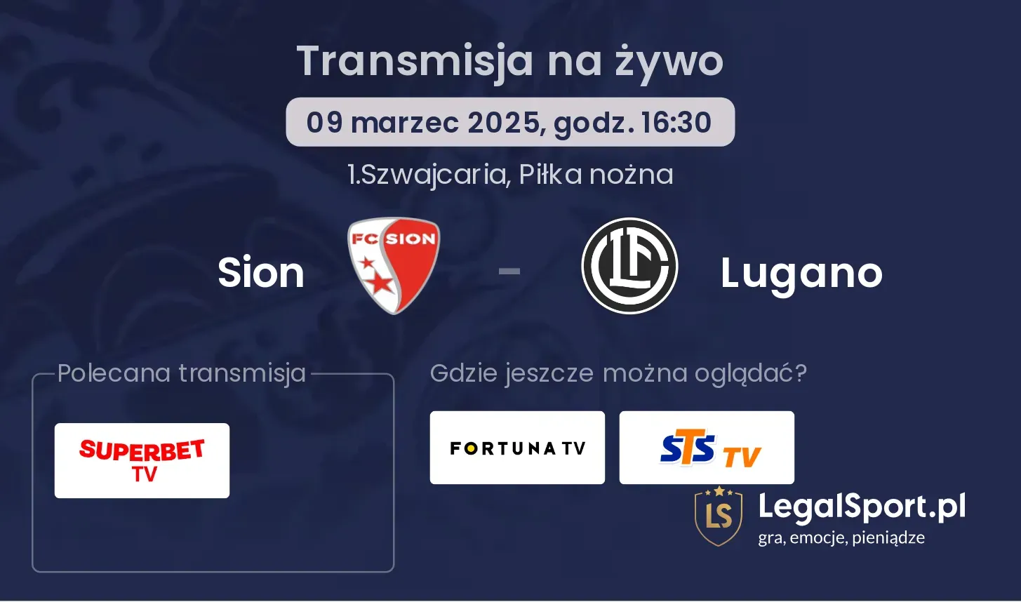 Sion - Lugano gdzie oglądać?