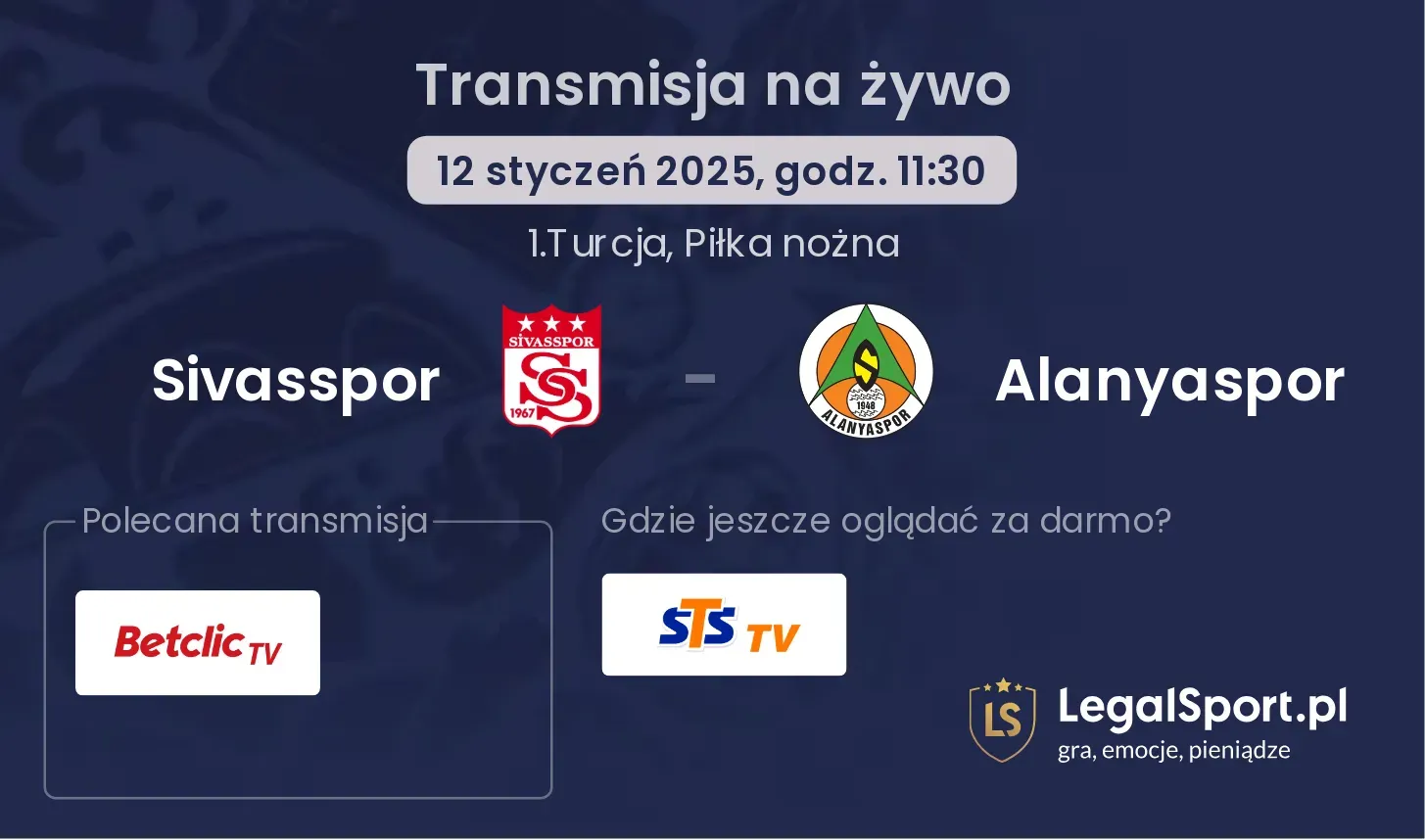 Sivasspor - Alanyaspor gdzie oglądać transmisję?