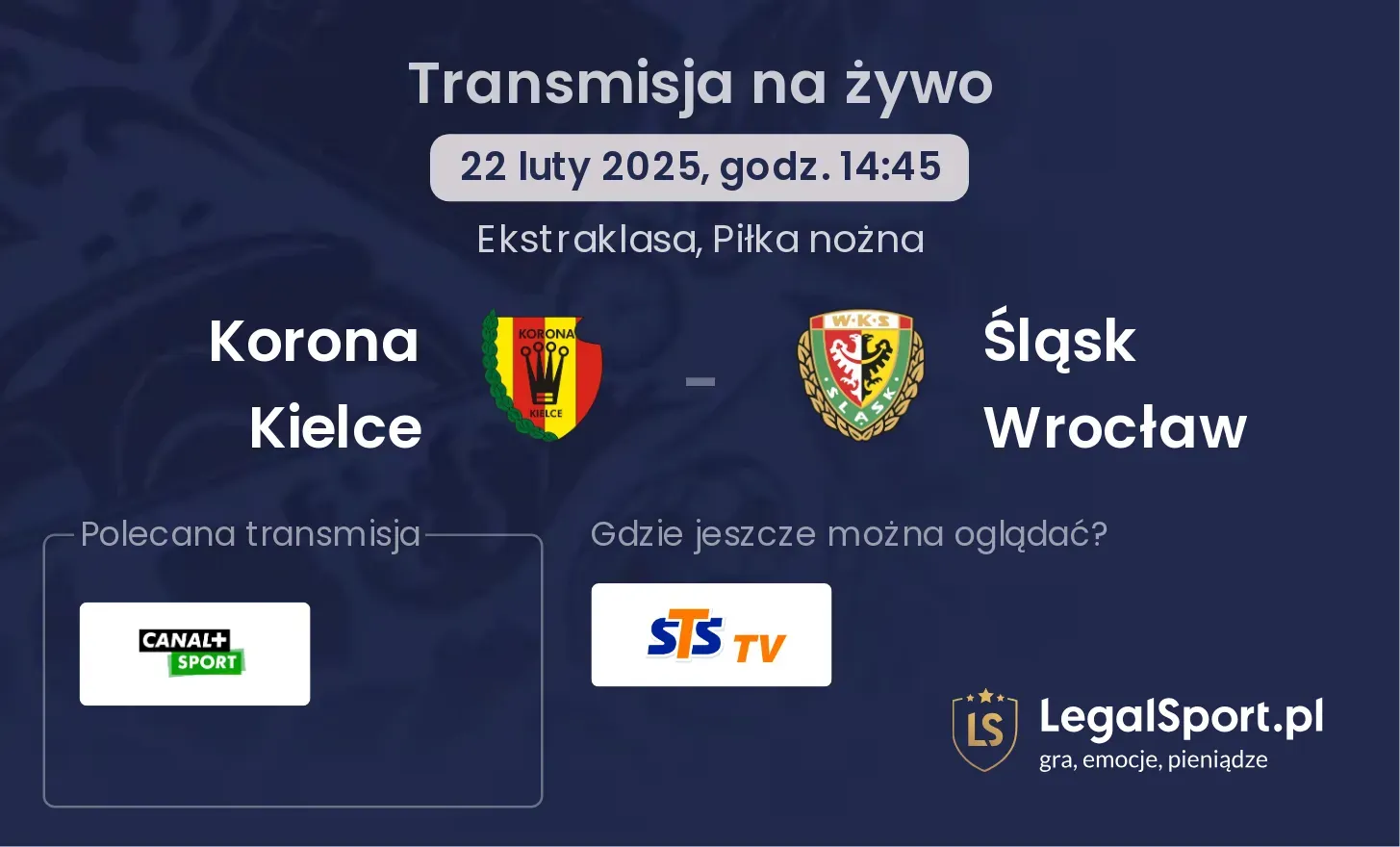 Korona Kielce - Śląsk Wrocław gdzie oglądać?