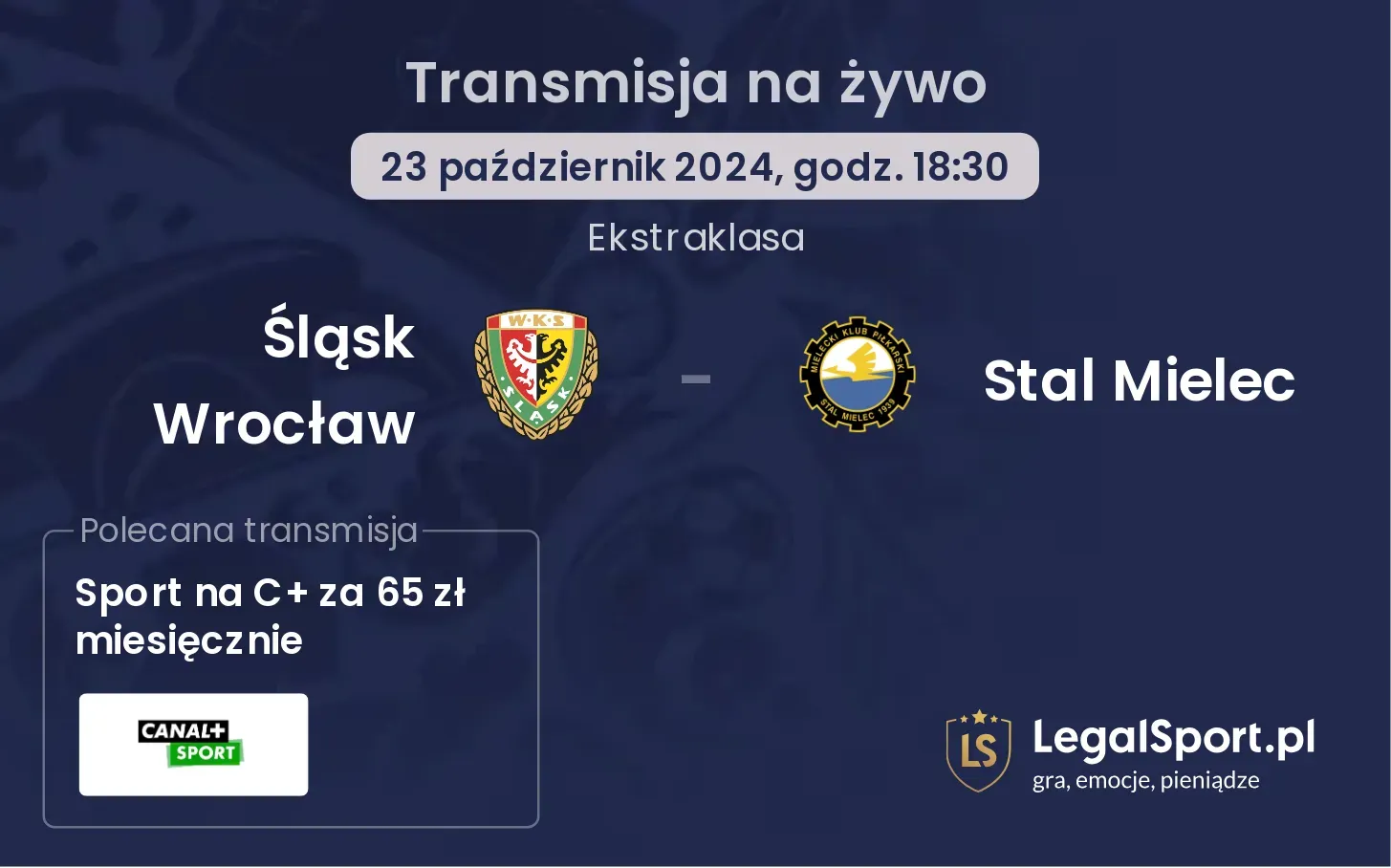 Śląsk Wrocław - Stal Mielec transmisja na żywo