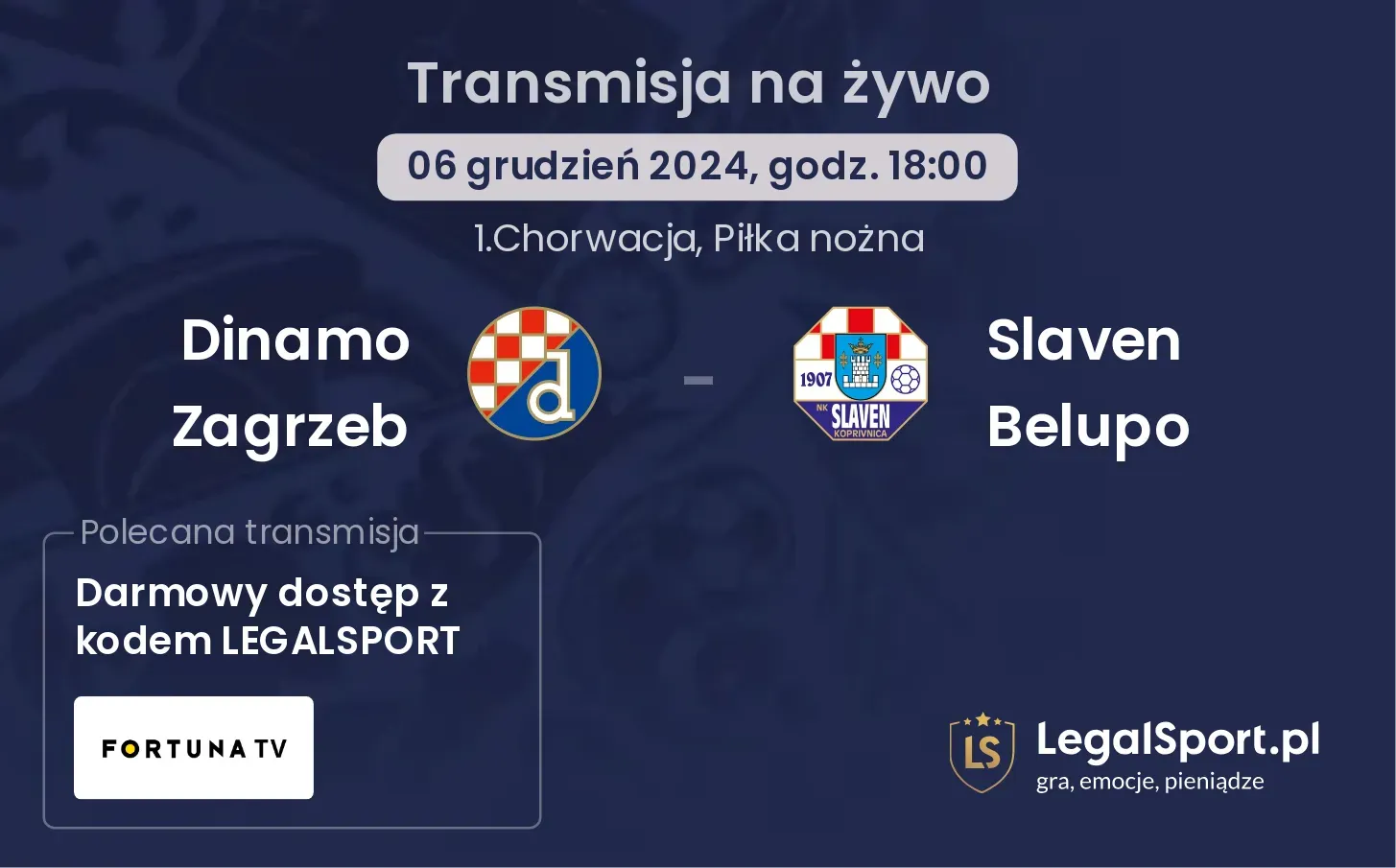 Dinamo Zagrzeb - Slaven Belupo gdzie oglądać?