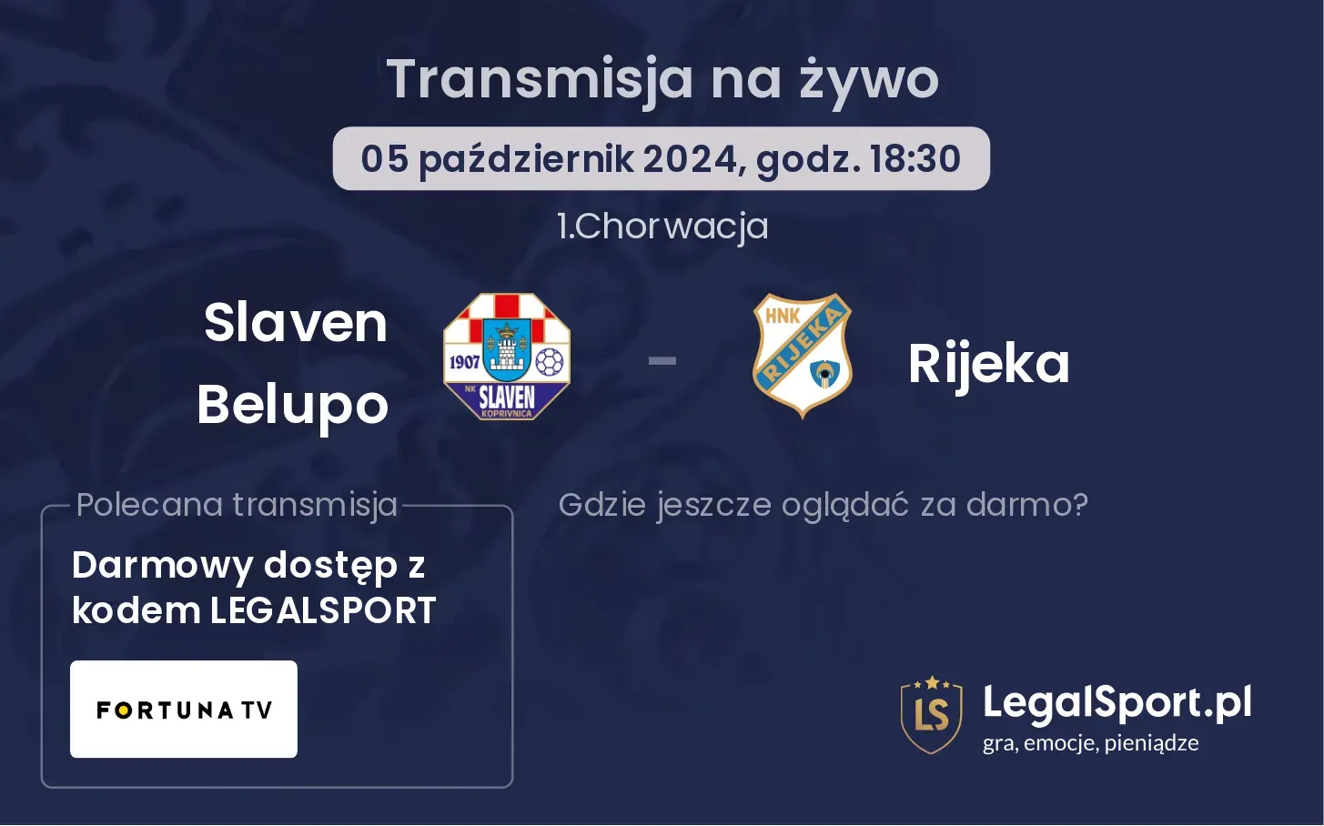 Slaven Belupo - Rijeka transmisja na żywo