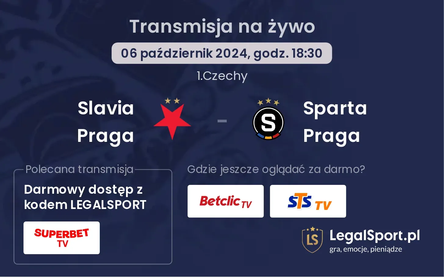 Slavia Praga - Sparta Praga transmisja na żywo