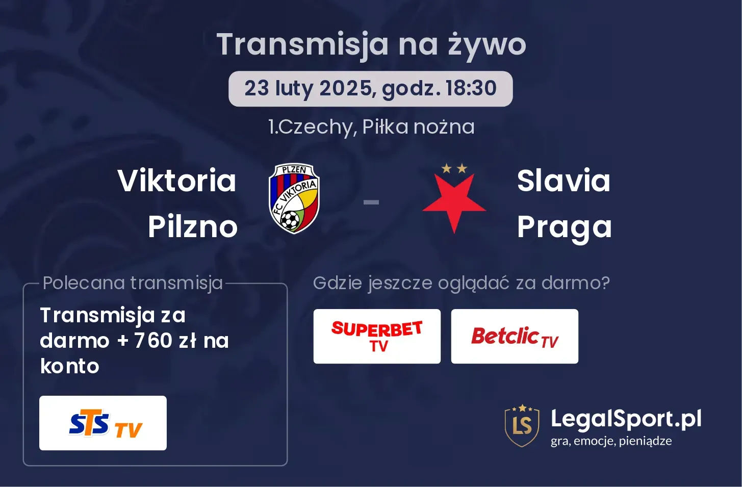 Slavia Praga - Viktoria Pilzno transmisja na żywo