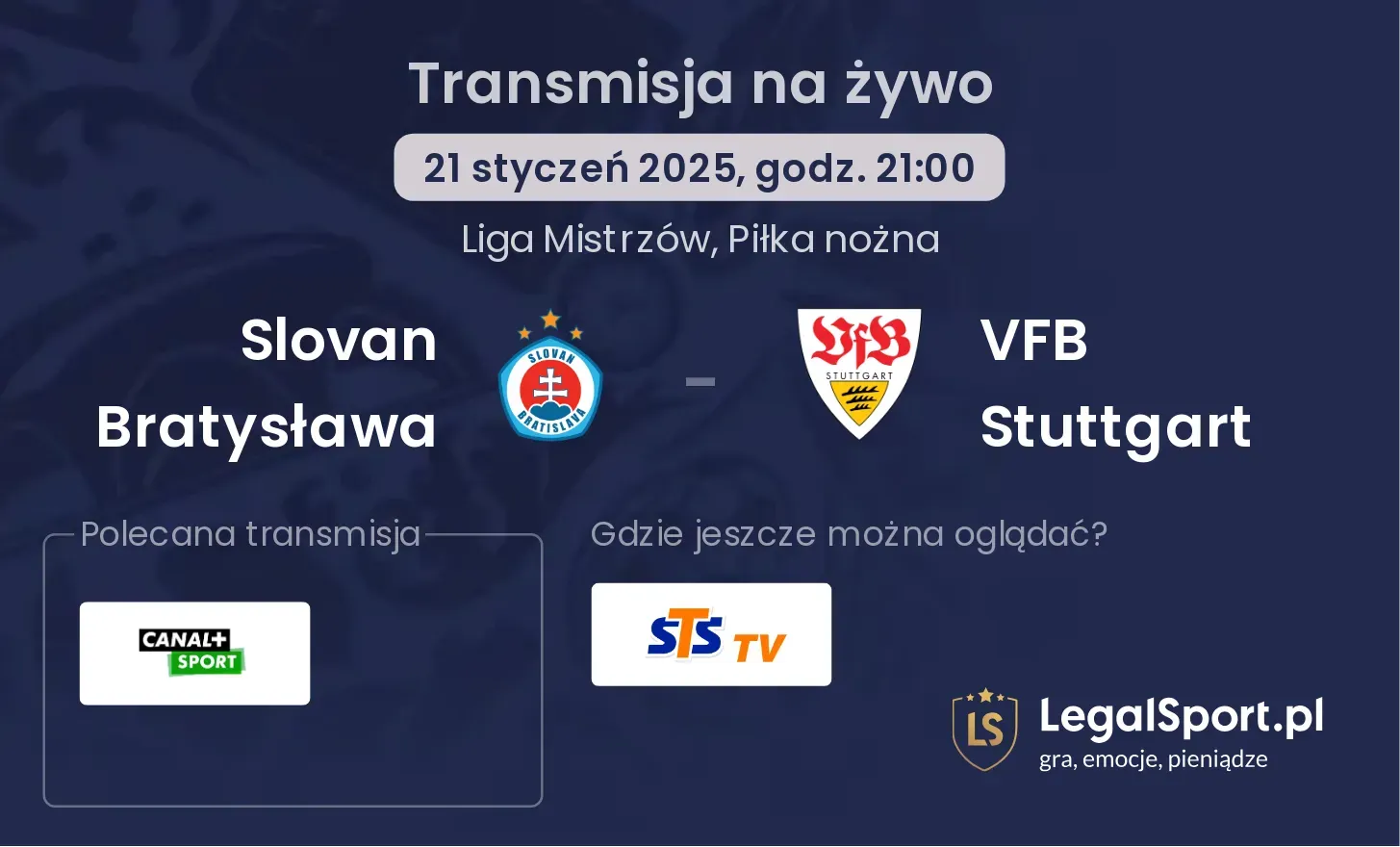 Slovan Bratysława - VFB Stuttgart transmisja na żywo