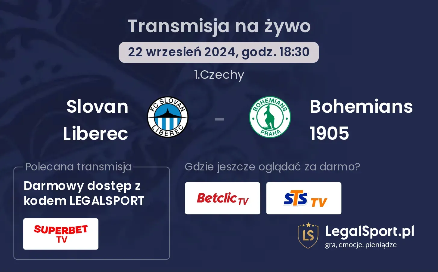 Slovan Liberec - Bohemians 1905 transmisja na żywo