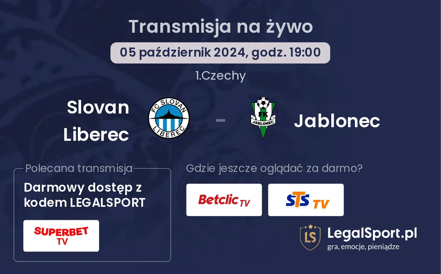 Slovan Liberec - Jablonec transmisja na żywo