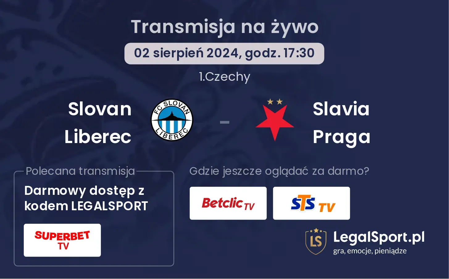 Slovan Liberec - Slavia Praga transmisja na żywo