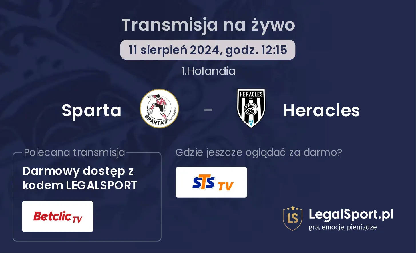 Sparta - Heracles transmisja na żywo