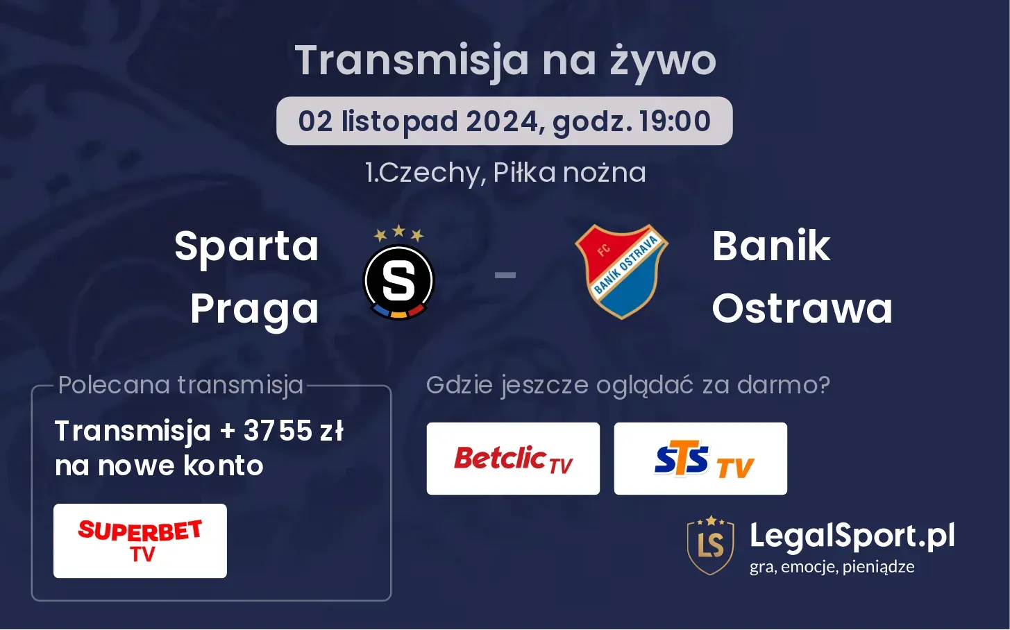 Sparta Praga - Banik Ostrawa transmisja na żywo