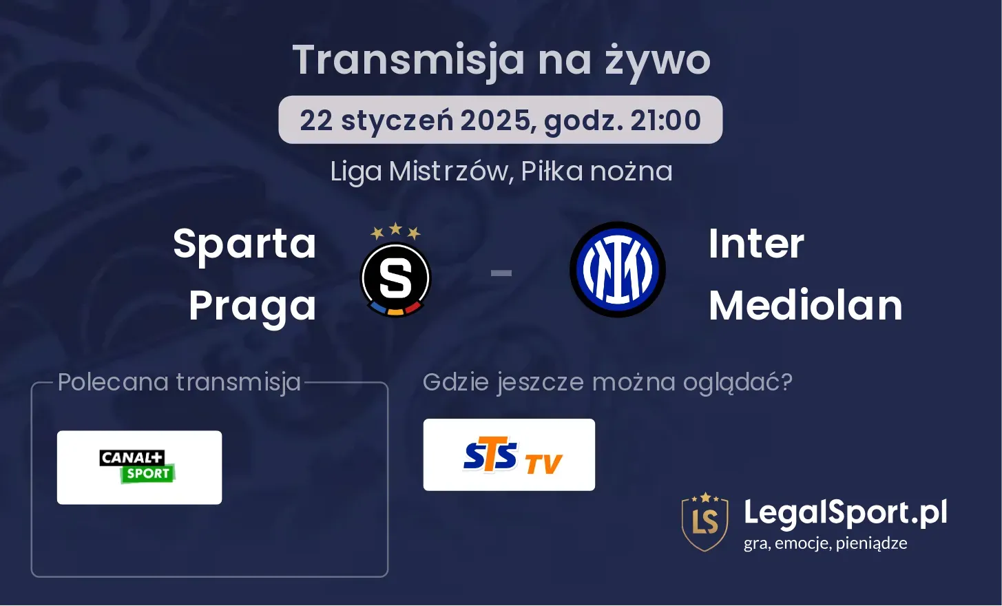 Sparta Praga - Inter Mediolan transmisja na żywo