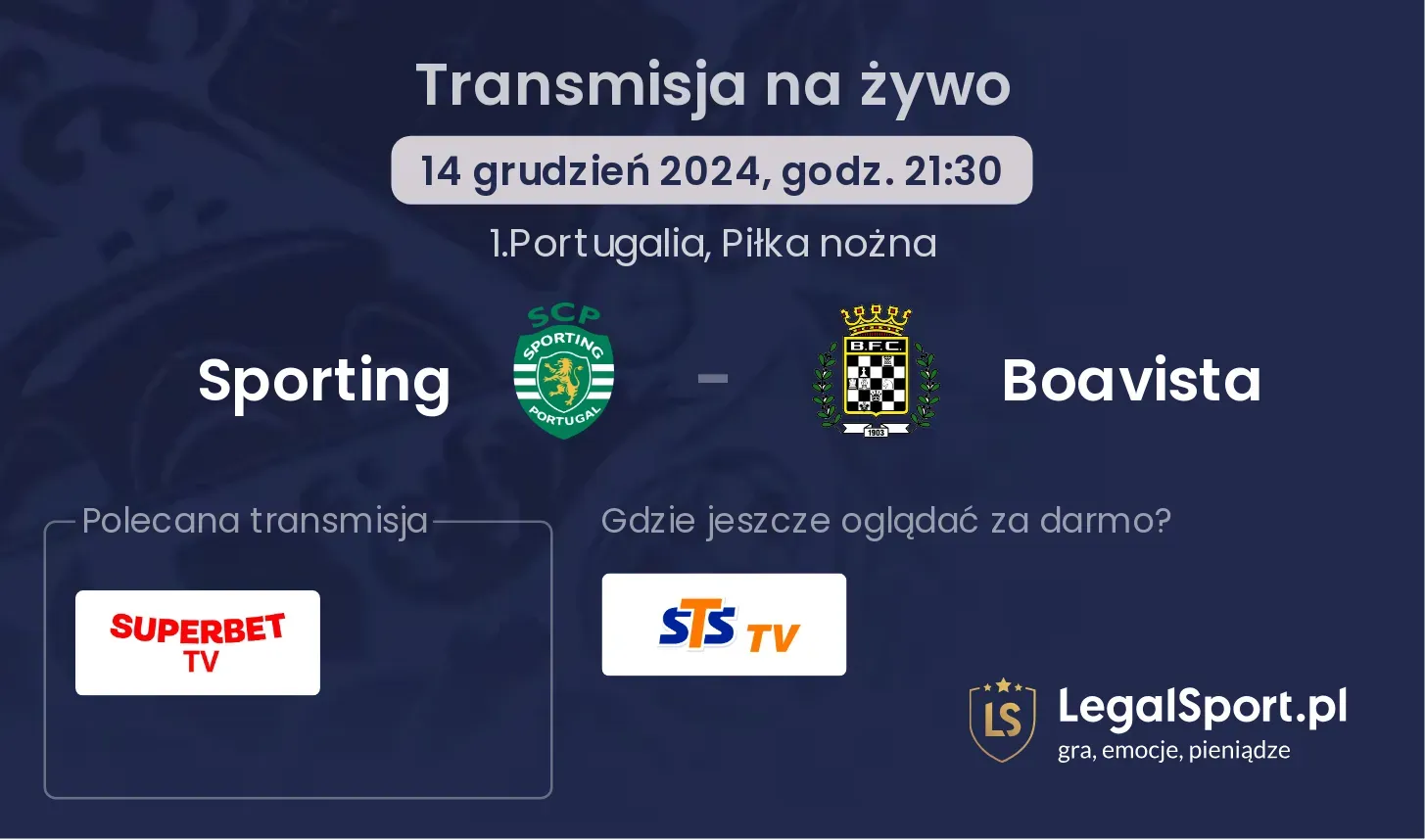 Sporting - Boavista transmisja na żywo