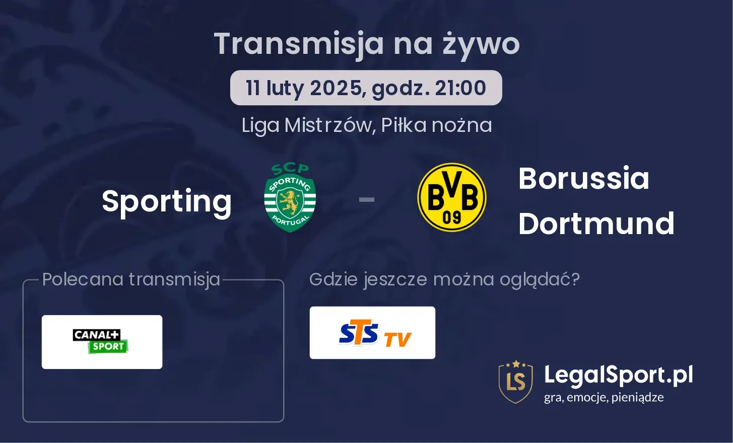 Sporting - Borussia Dortmund transmisja na żywo