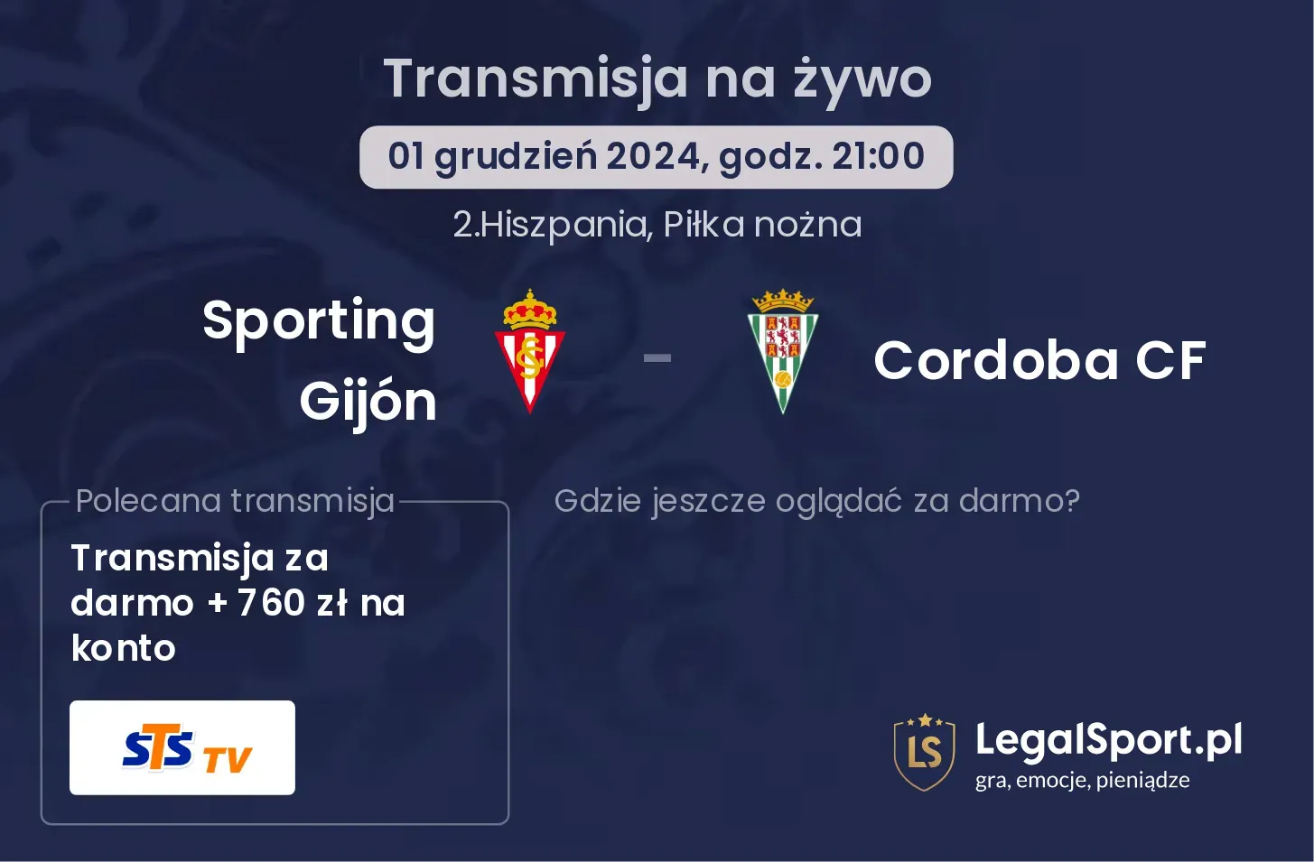 Sporting Gijón - Cordoba CF transmisja na żywo