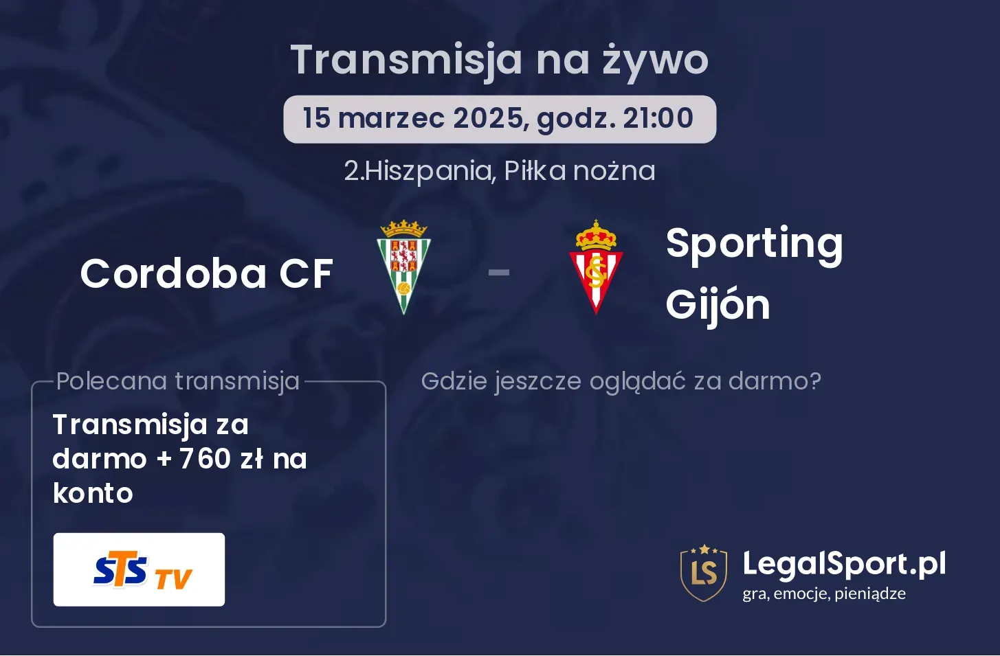 Cordoba CF - Sporting Gijón gdzie oglądać transmisję?