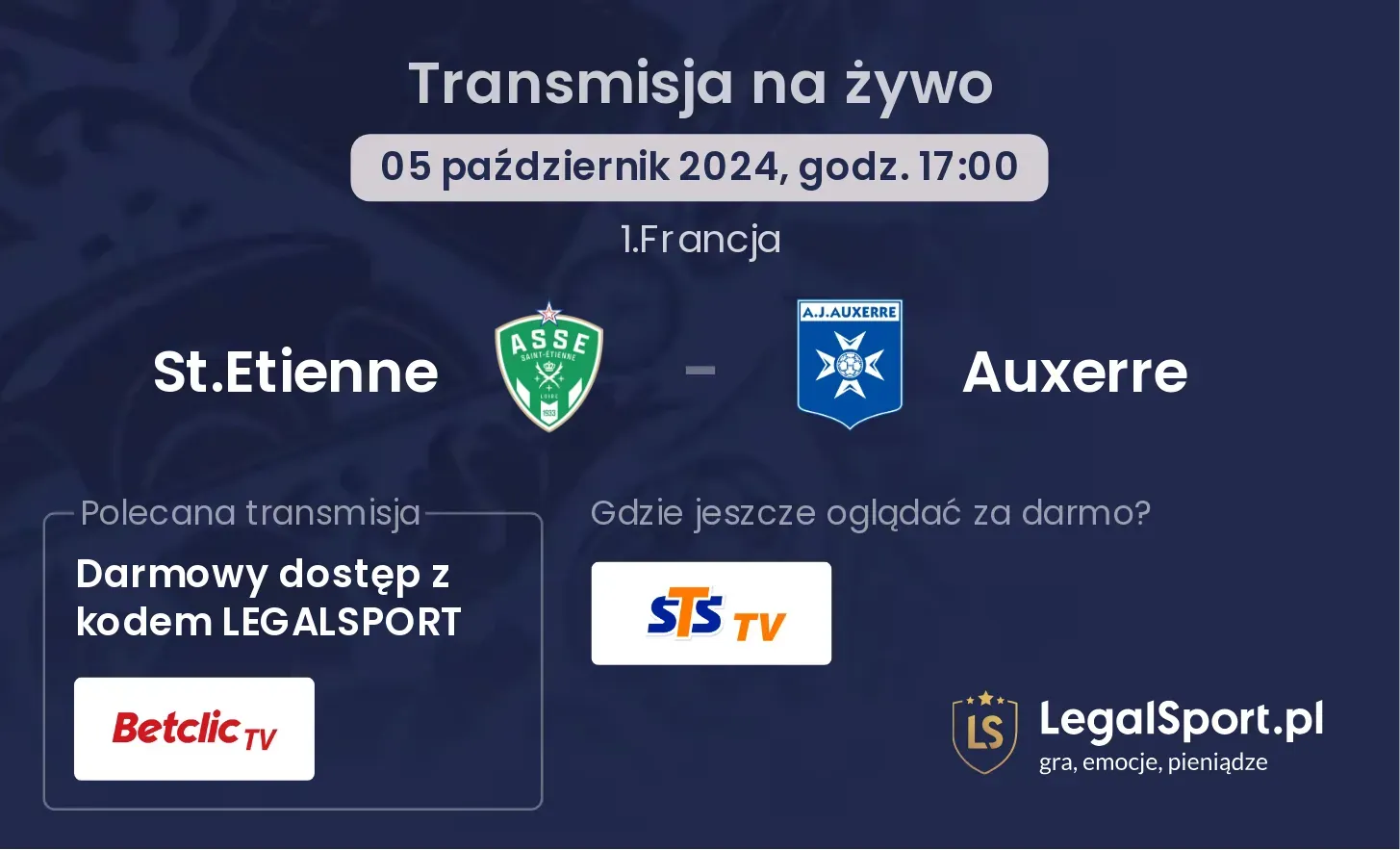 St.Etienne - Auxerre transmisja na żywo