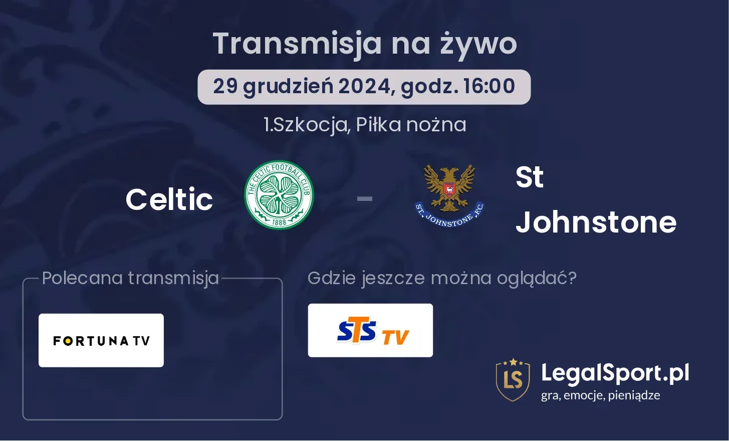 Celtic - St Johnstone gdzie oglądać?