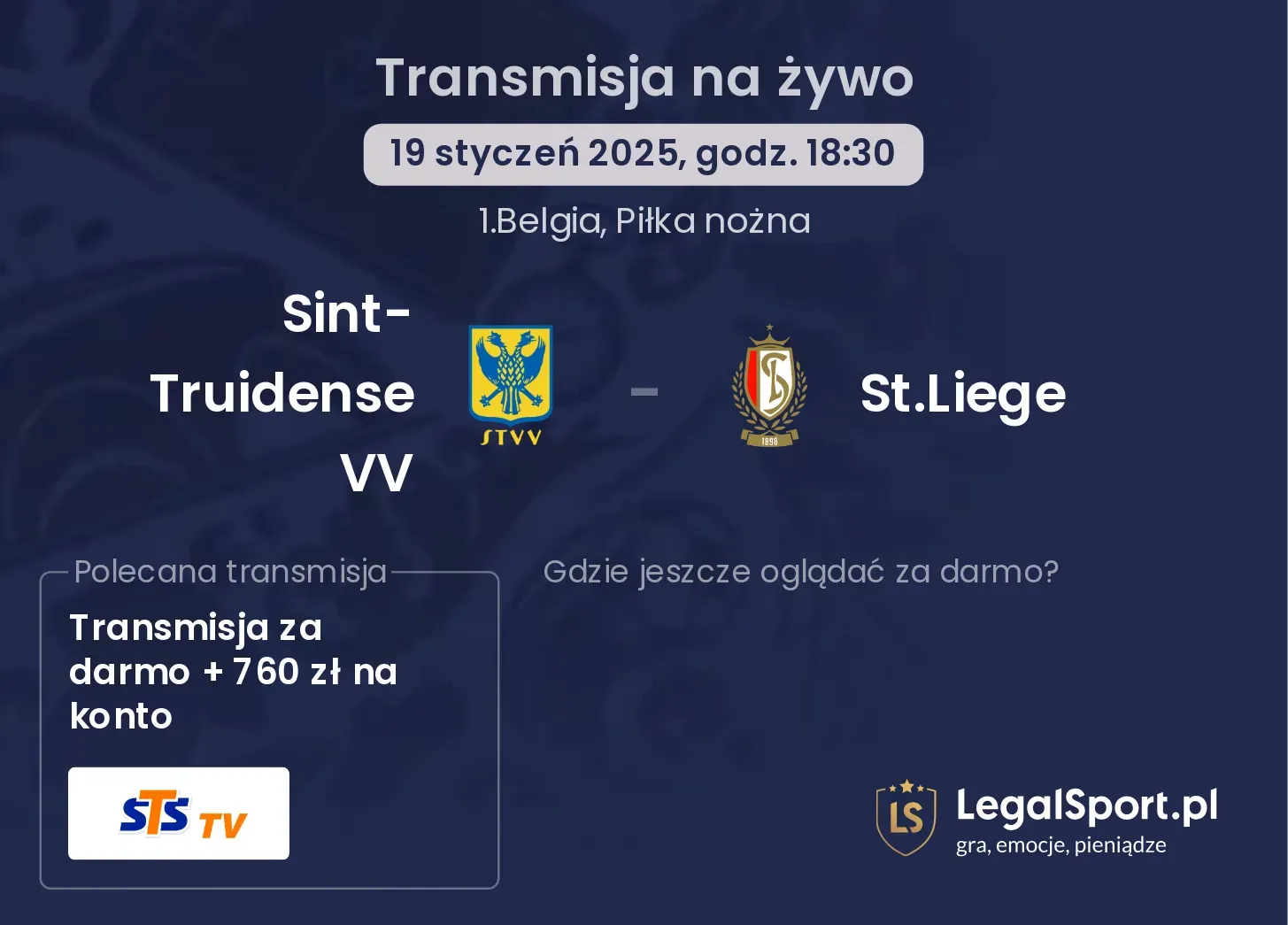 Sint-Truidense VV - St.Liege gdzie oglądać transmisję?