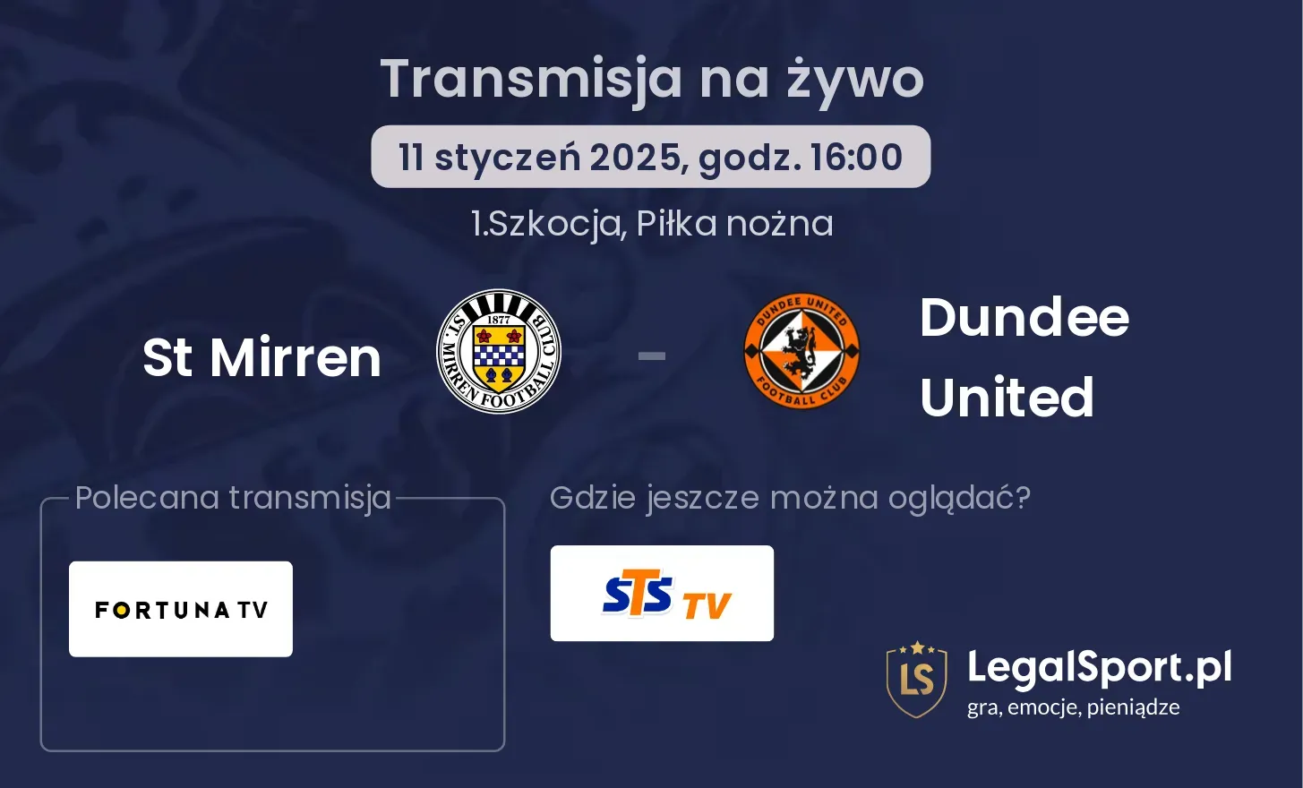 St Mirren - Dundee United gdzie oglądać?