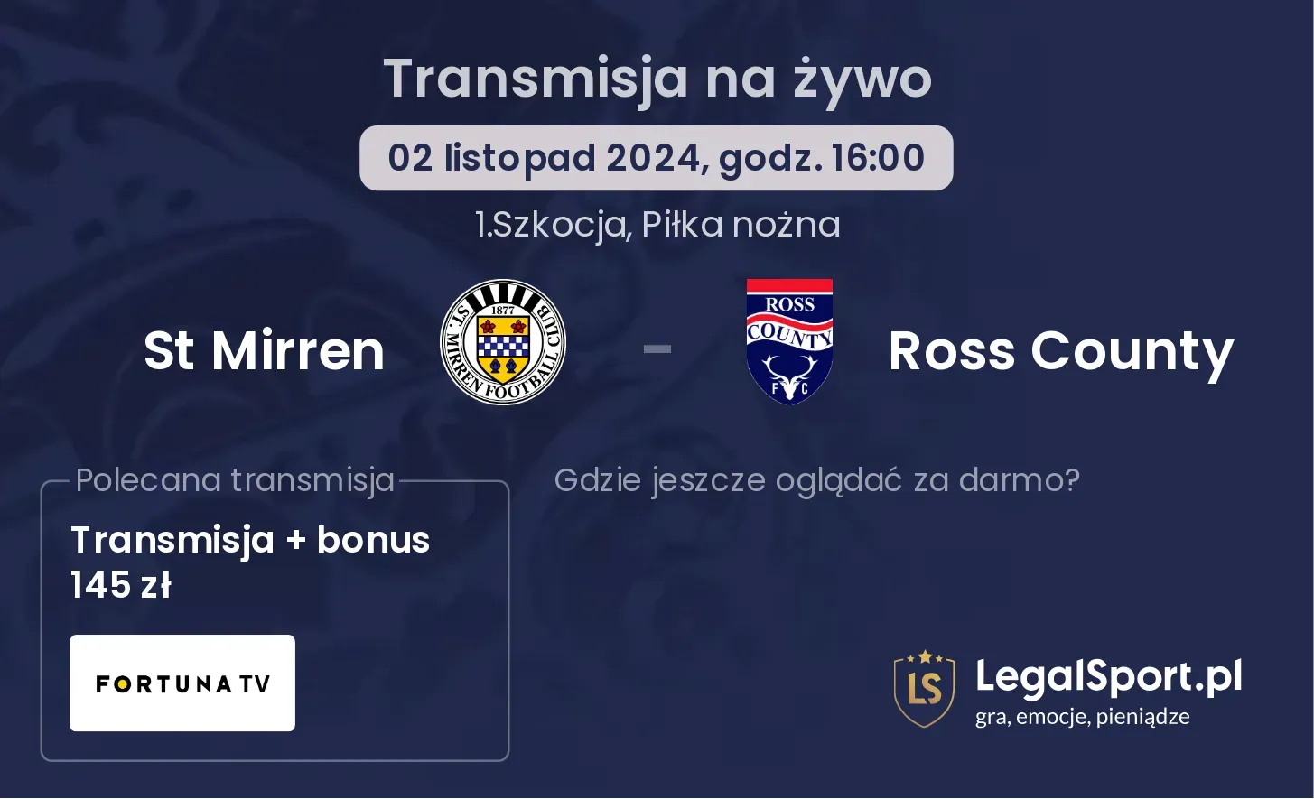 St Mirren - Ross County transmisja na żywo