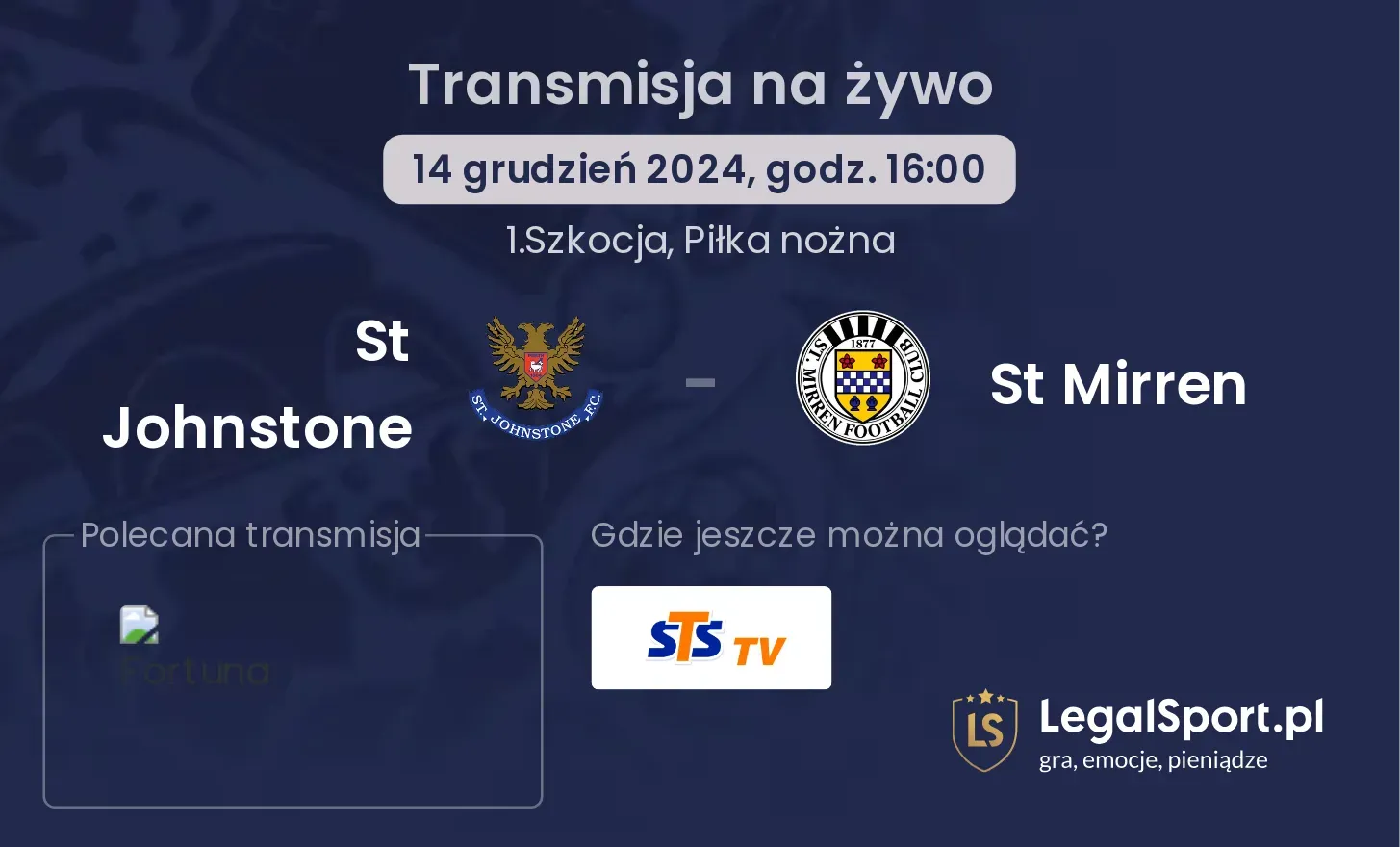 St Johnstone - St Mirren gdzie oglądać?