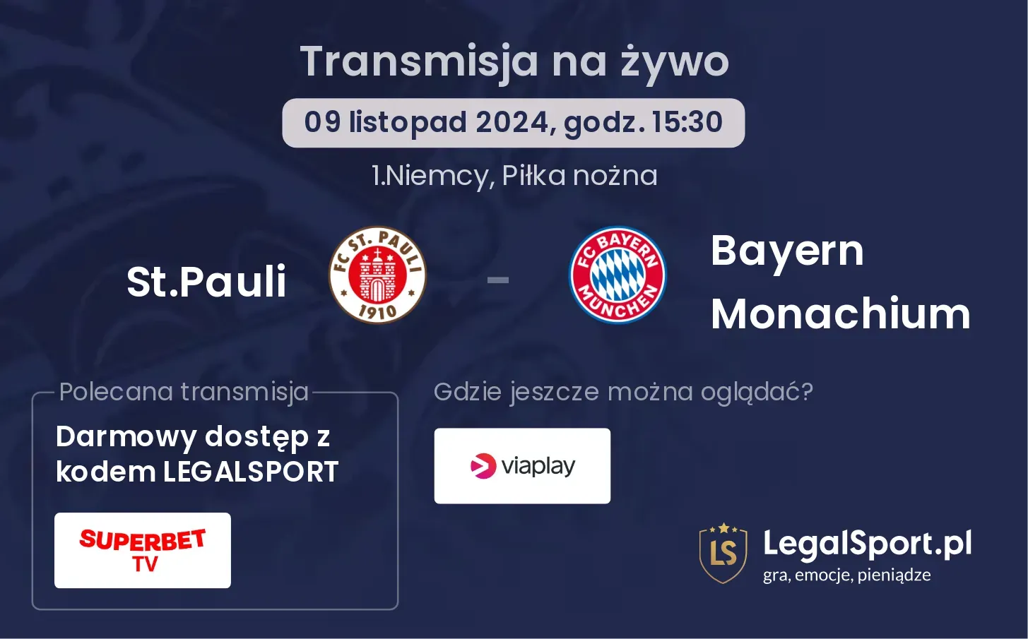 St.Pauli - Bayern Monachium transmisja na żywo