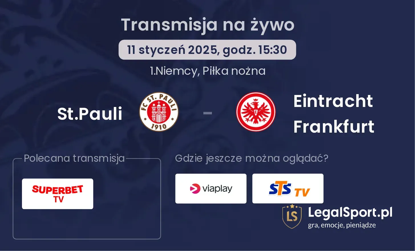 St.Pauli - Eintracht Frankfurt gdzie oglądać?