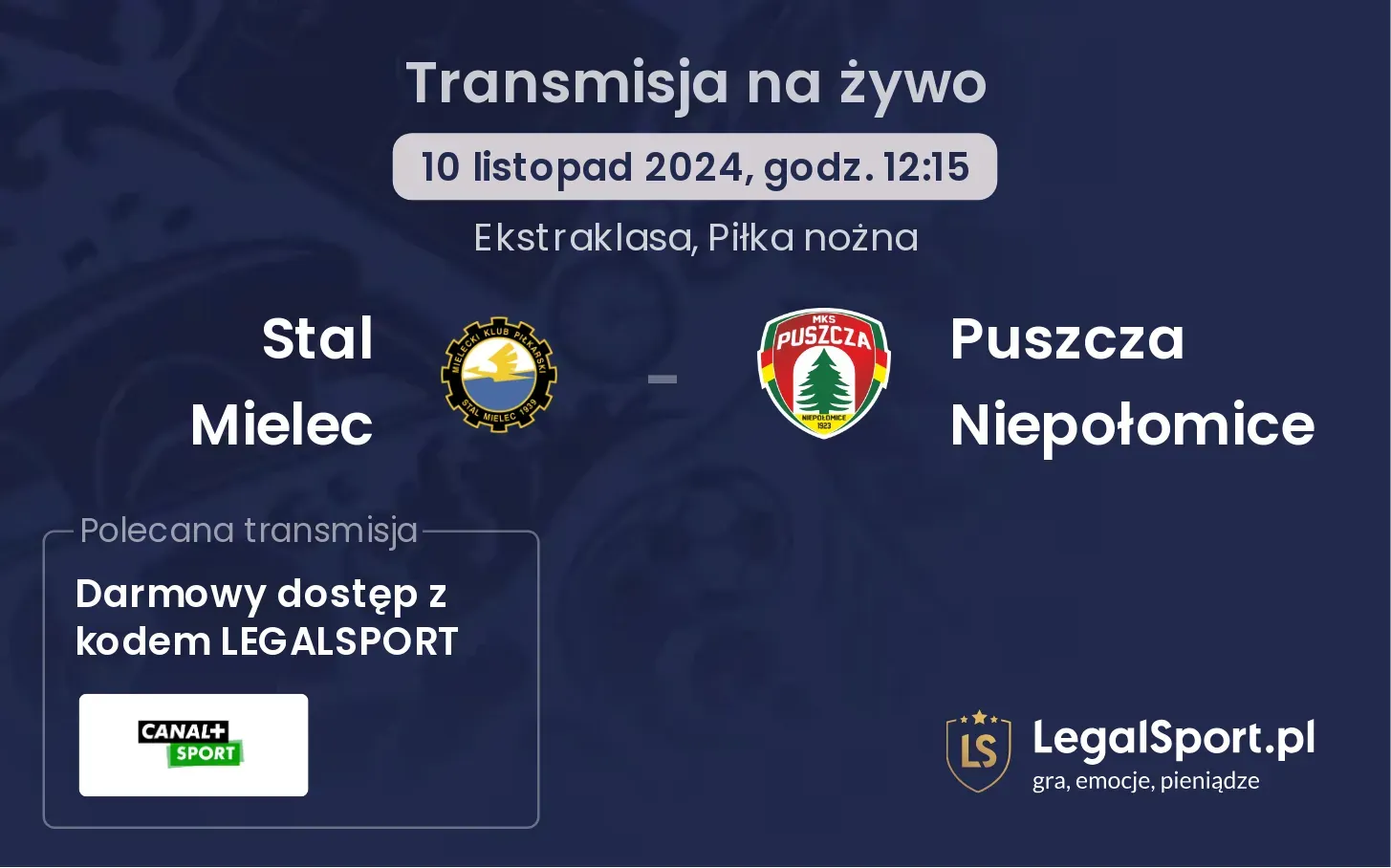 Stal Mielec - Puszcza Niepołomice gdzie oglądać? 10.11, godz. 12:15