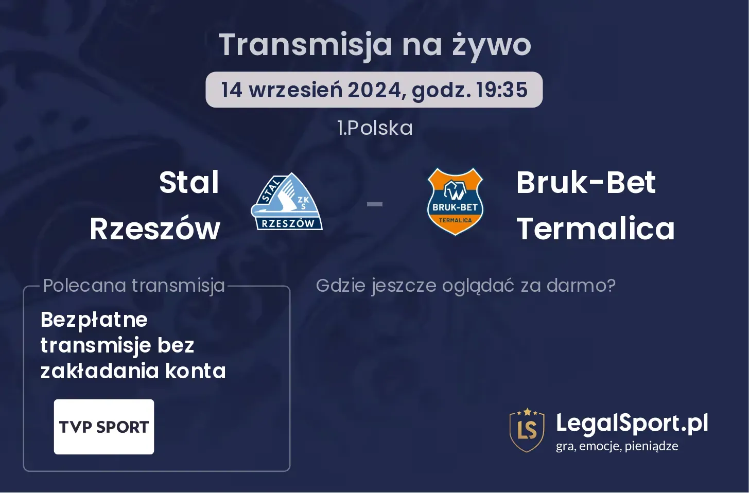 Stal Rzeszów - Bruk-Bet Termalica transmisja na żywo